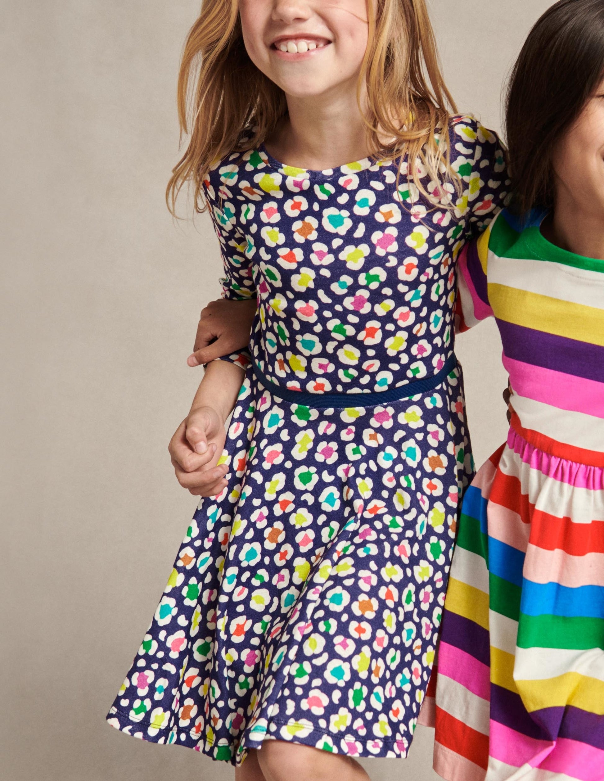 Skaterkleid mit Tellerrock-Segelblau, Leopard-6