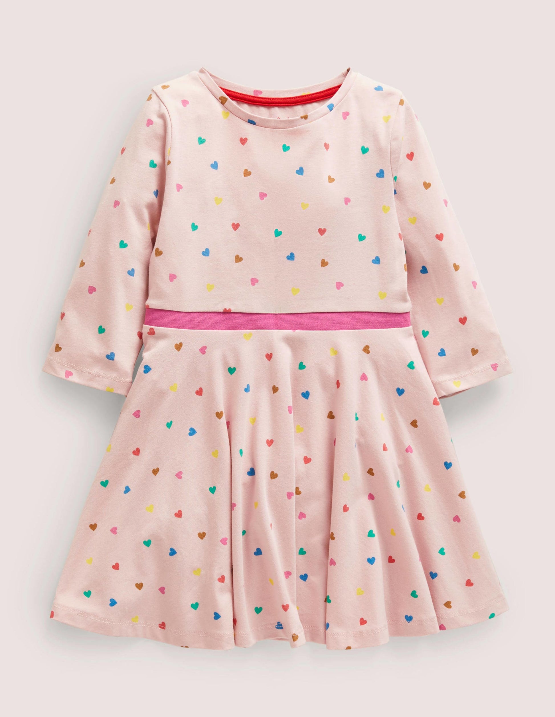 Robe patineuse à volants-Cœurs rose boto-1