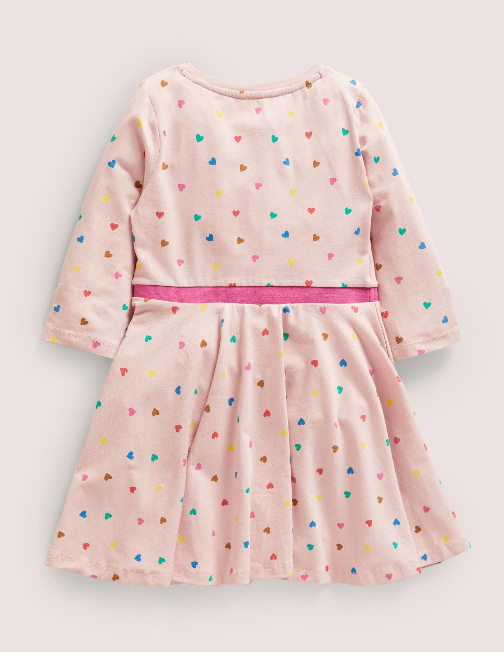 Robe patineuse à volants-Cœurs rose boto-2