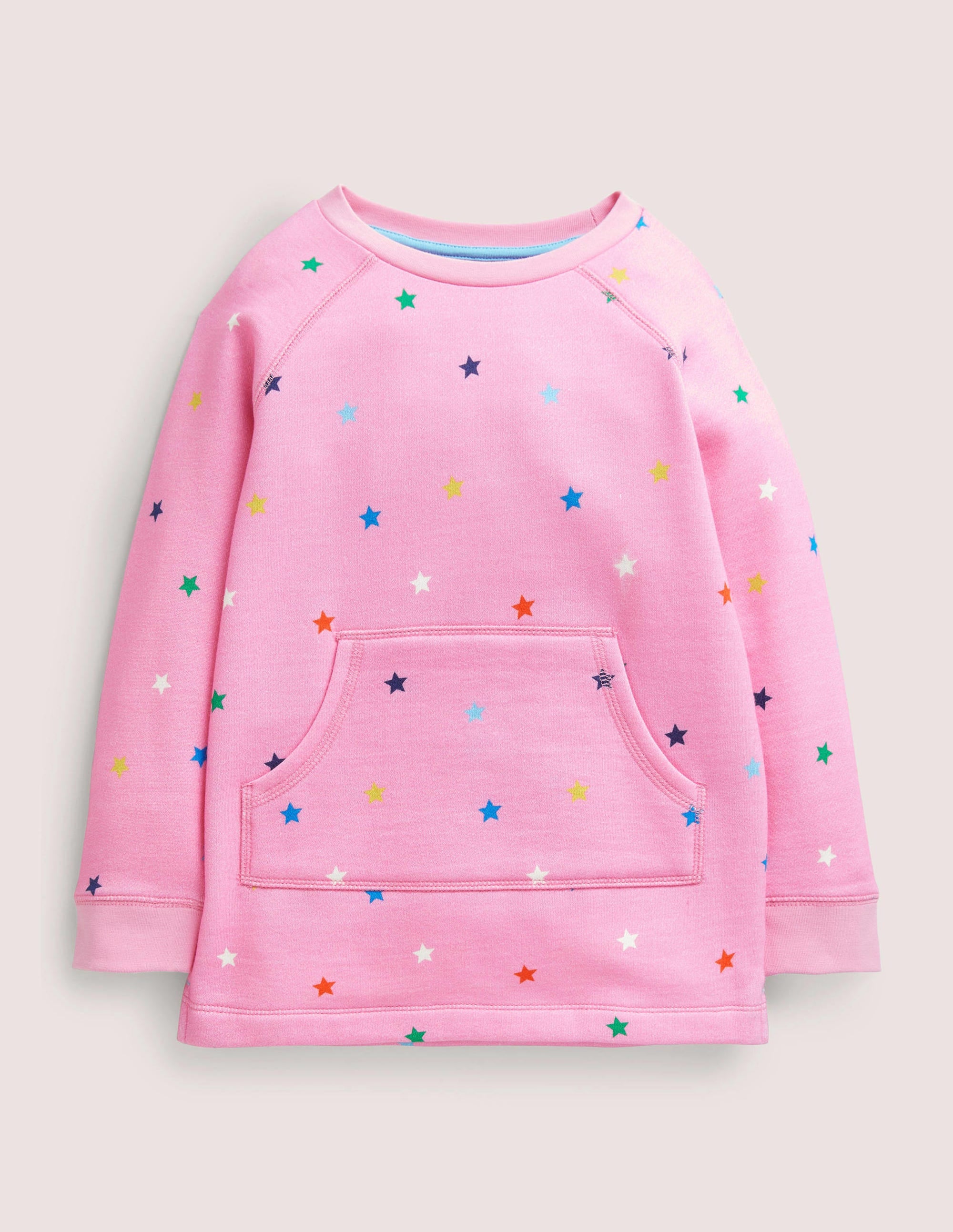 Pink Multi Star Sweatshirt Tunic-Helles Blütenrosa, Sterne - Image 1