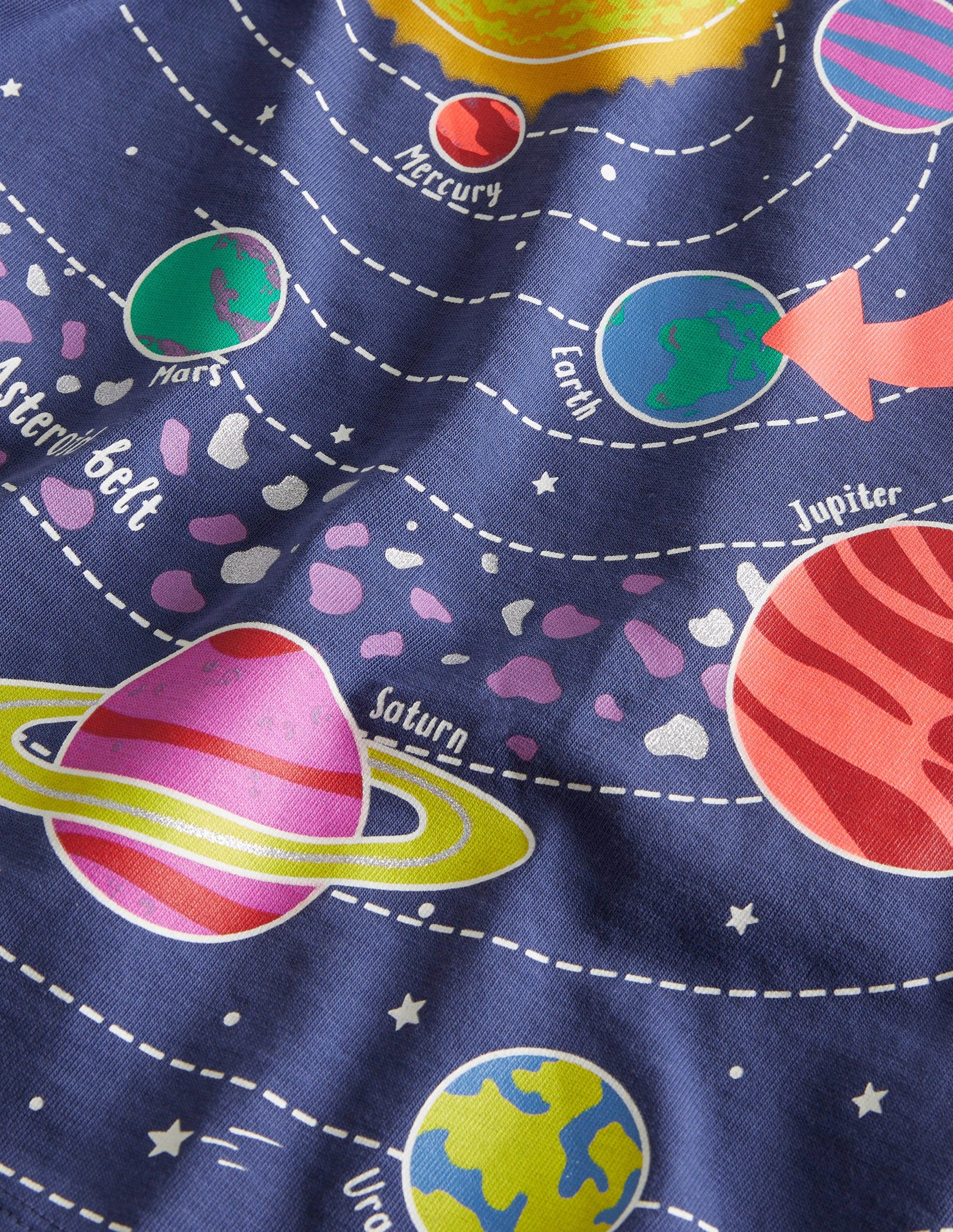 Oberteil mit lustigen Fakten-Segelblau, Planeten-3