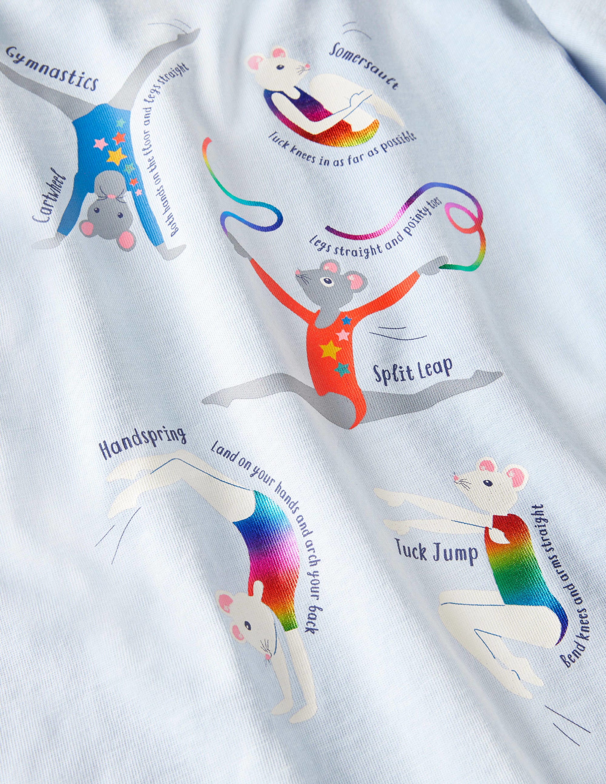 T-shirt à motif infos amusantes-Souris gymnaste bleu Provence - Image 3