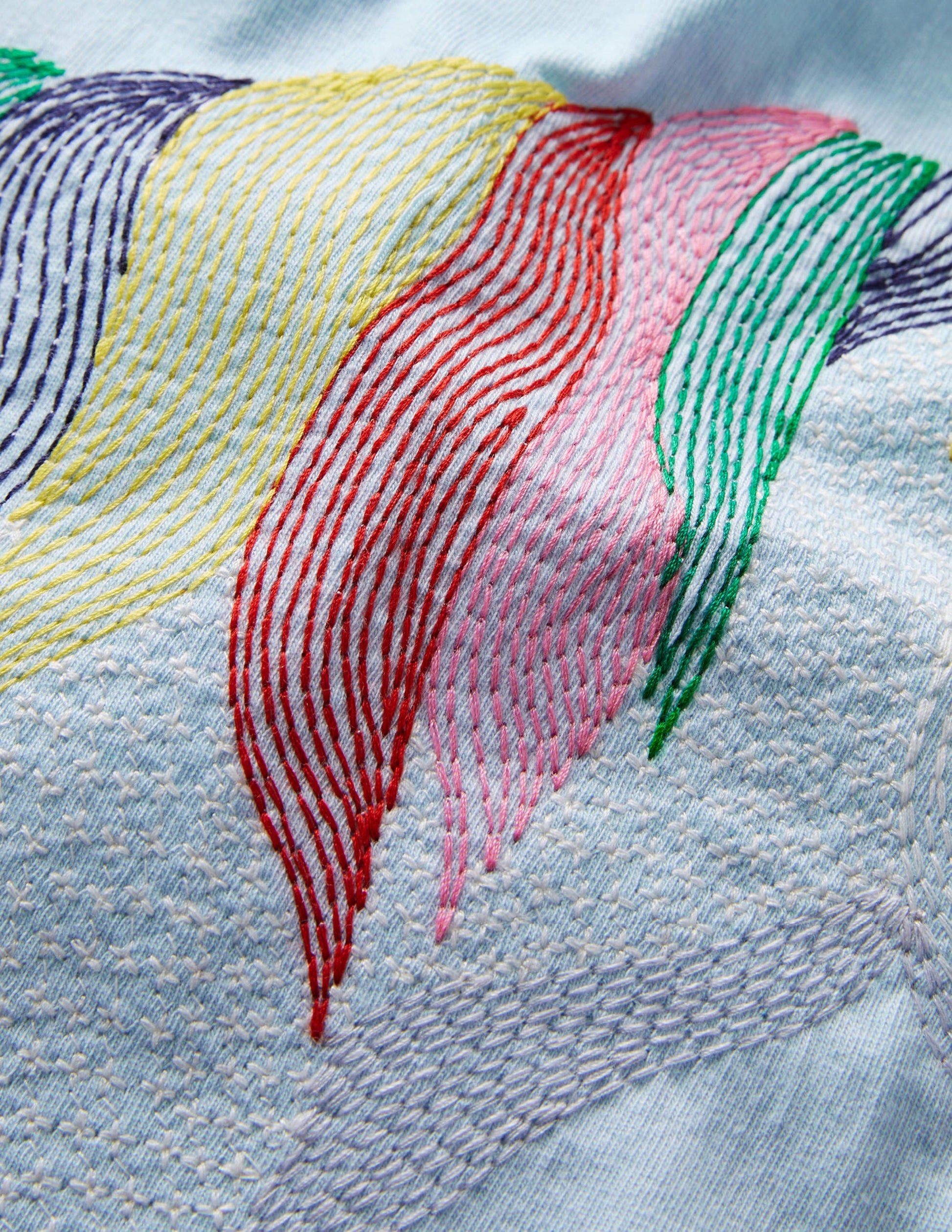 Oberteil mit Superstitch-Provence-Blau, Pferde-3
