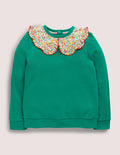 Sweatshirt mit Kragen-Waldgrün