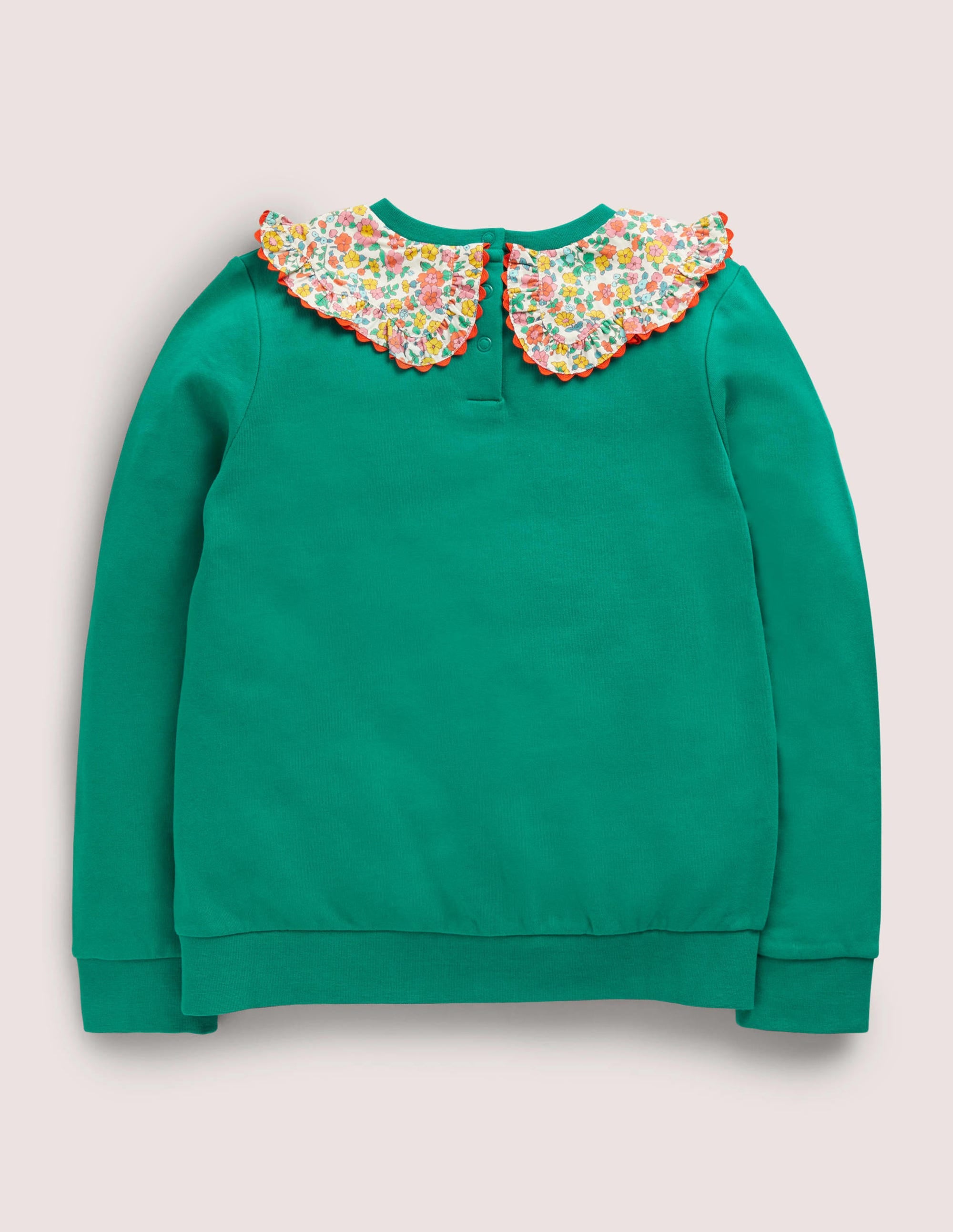 Sweatshirt mit Kragen-Waldgrün - Image 2