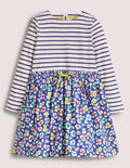 Kleid mit Mustermix-Segelblau/Bunt, Leopard