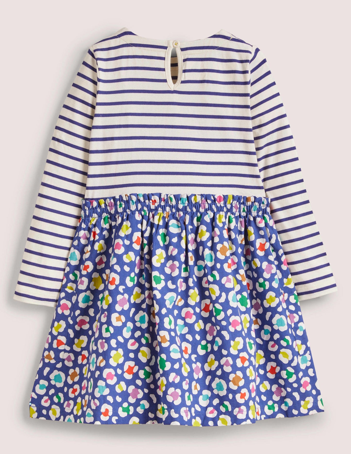 Kleid mit Mustermix-Segelblau/Bunt, Leopard