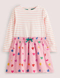 Robe à motif pêle-mêle-Cœur confetti rose boto