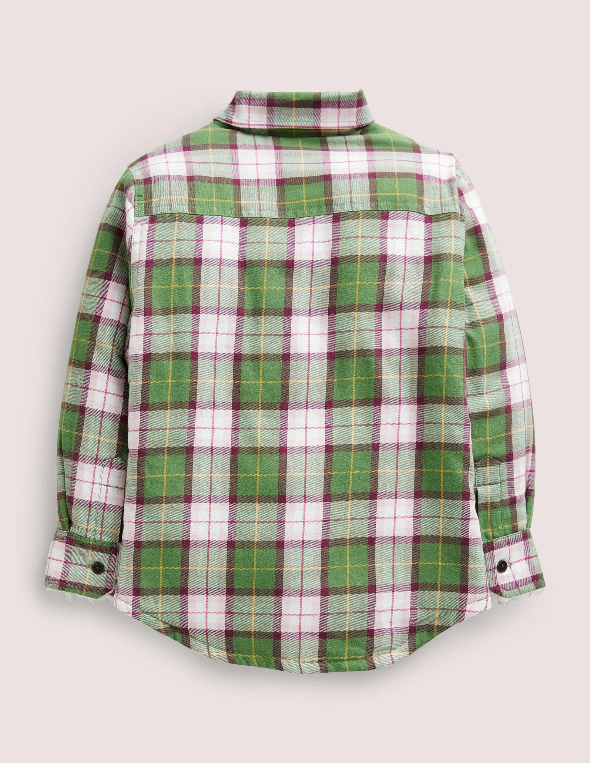 Gewebte Hemdjacke-Rosa, Kariert-2