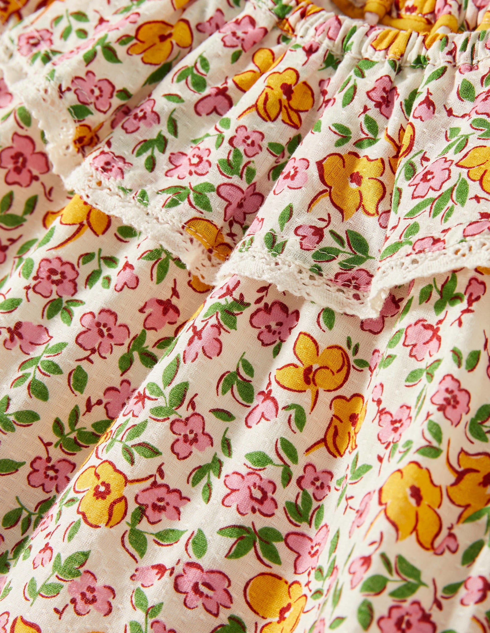 Weboberteil mit Muschelkragen-Vanille, Vintage-Blumenmuster - Image 3