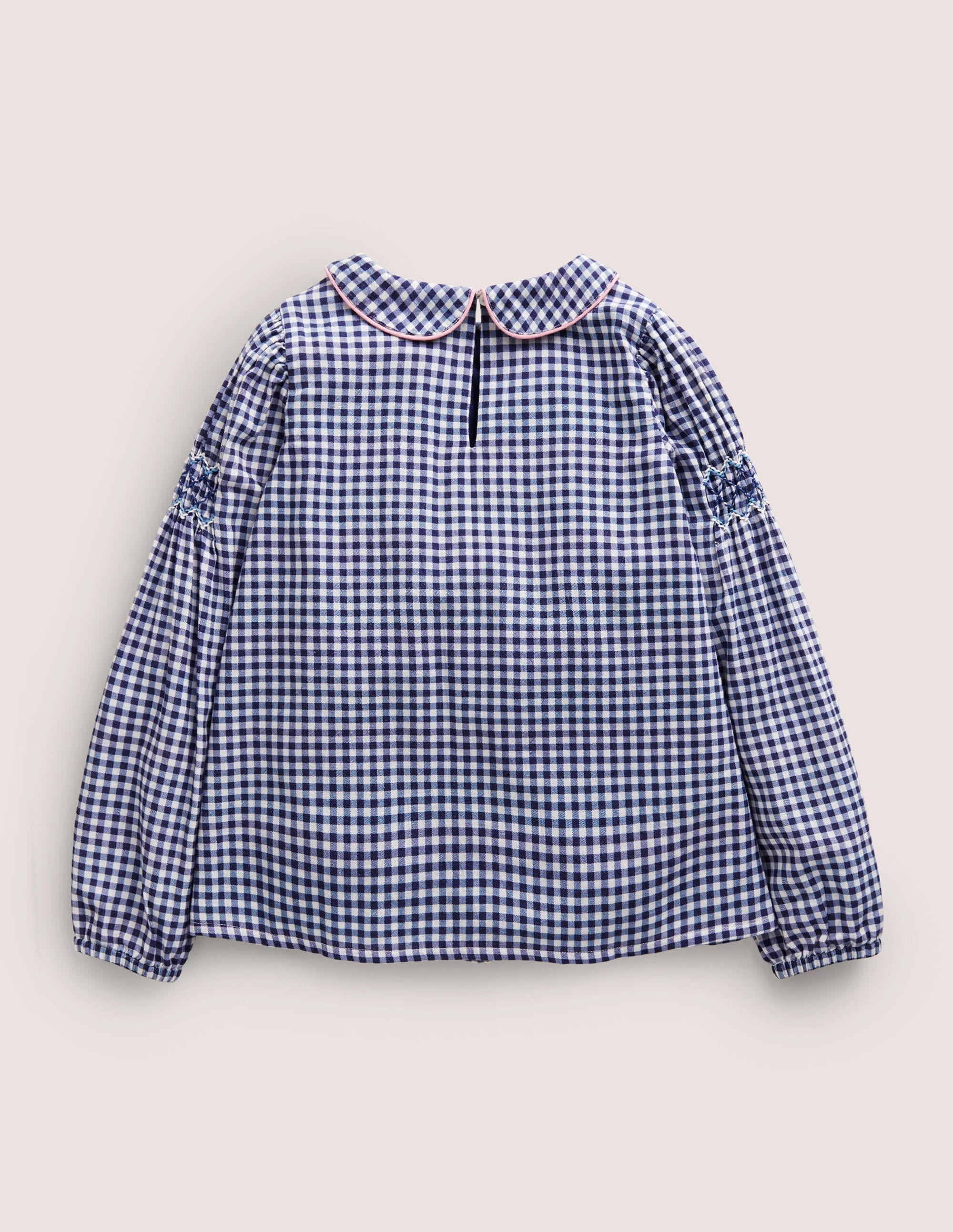 Top tissé à col et smocks-Vichy bleu Côte d'azur - Image 2