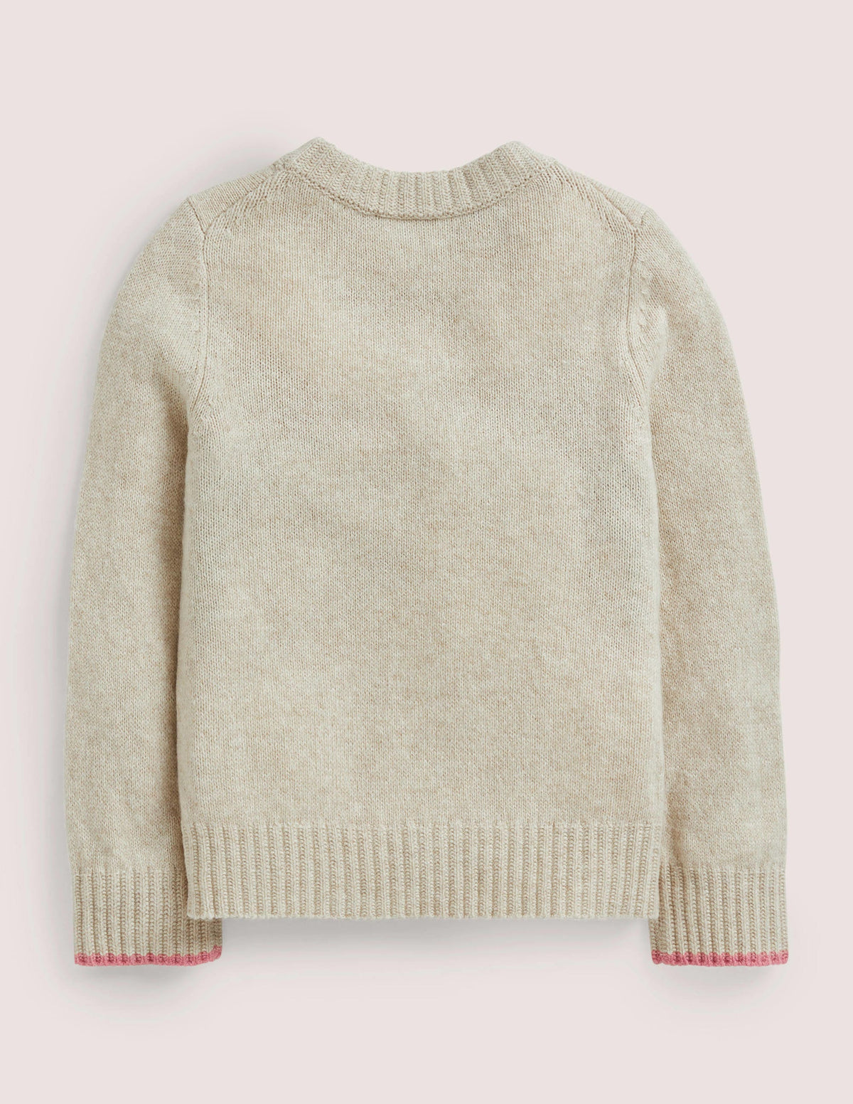 Pullover mit Bauernhof-Motiv-Hellbeige Meliert, Hausmotiv - Image 2
