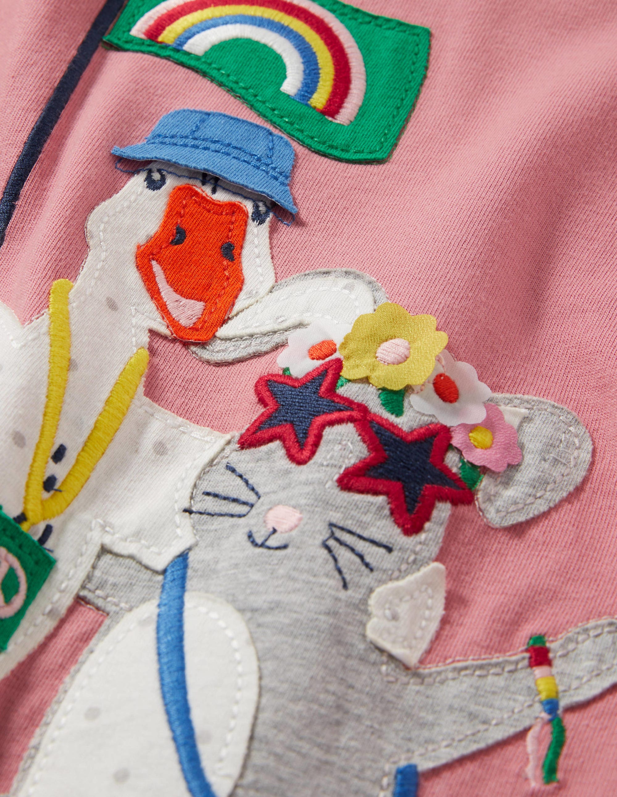 T-Shirt mit Tierapplikation-Kirschblütenrosa, Tiere - Image 3