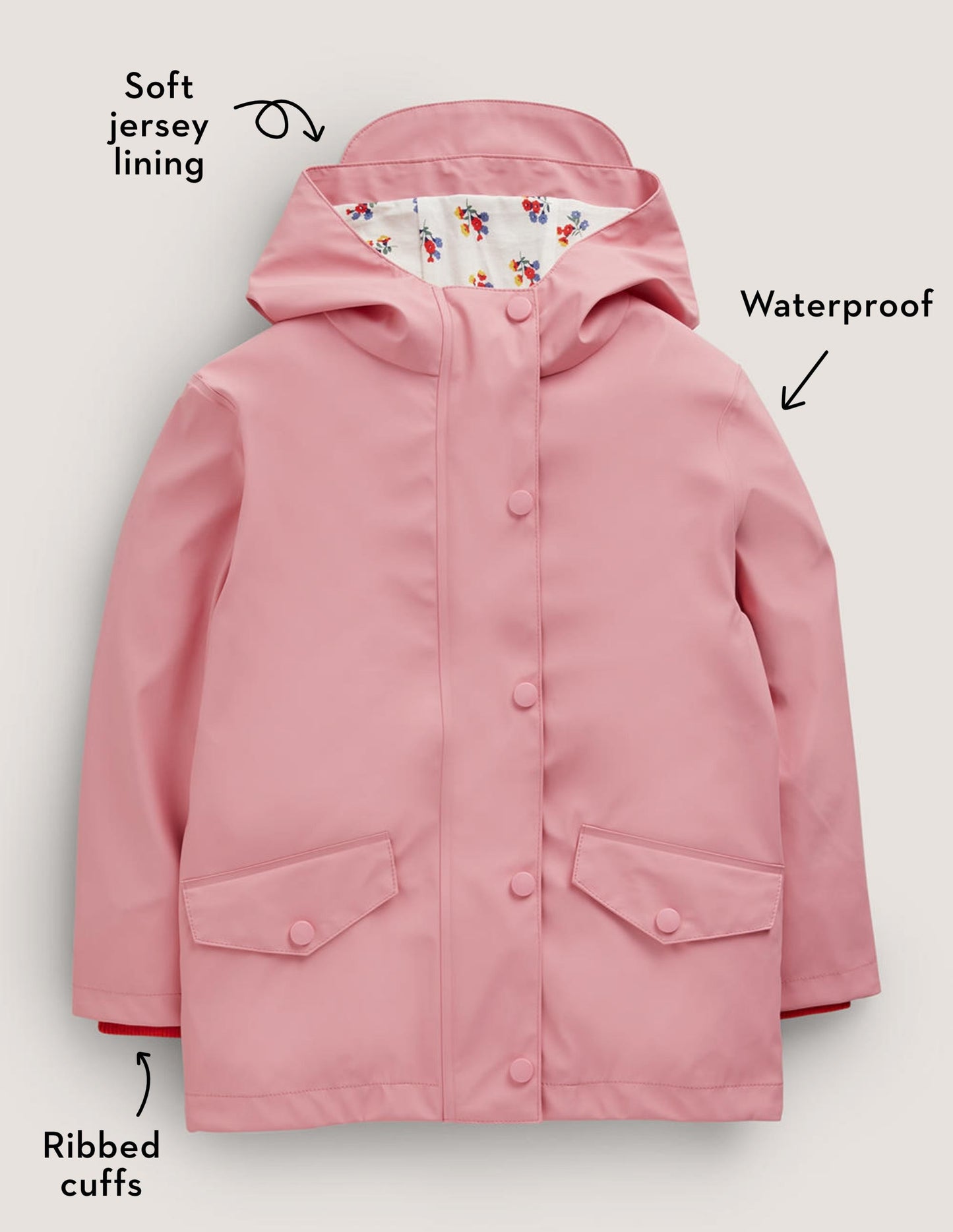 Pink Waterproof Fisherman's Jacket-Kirschblütenrosa