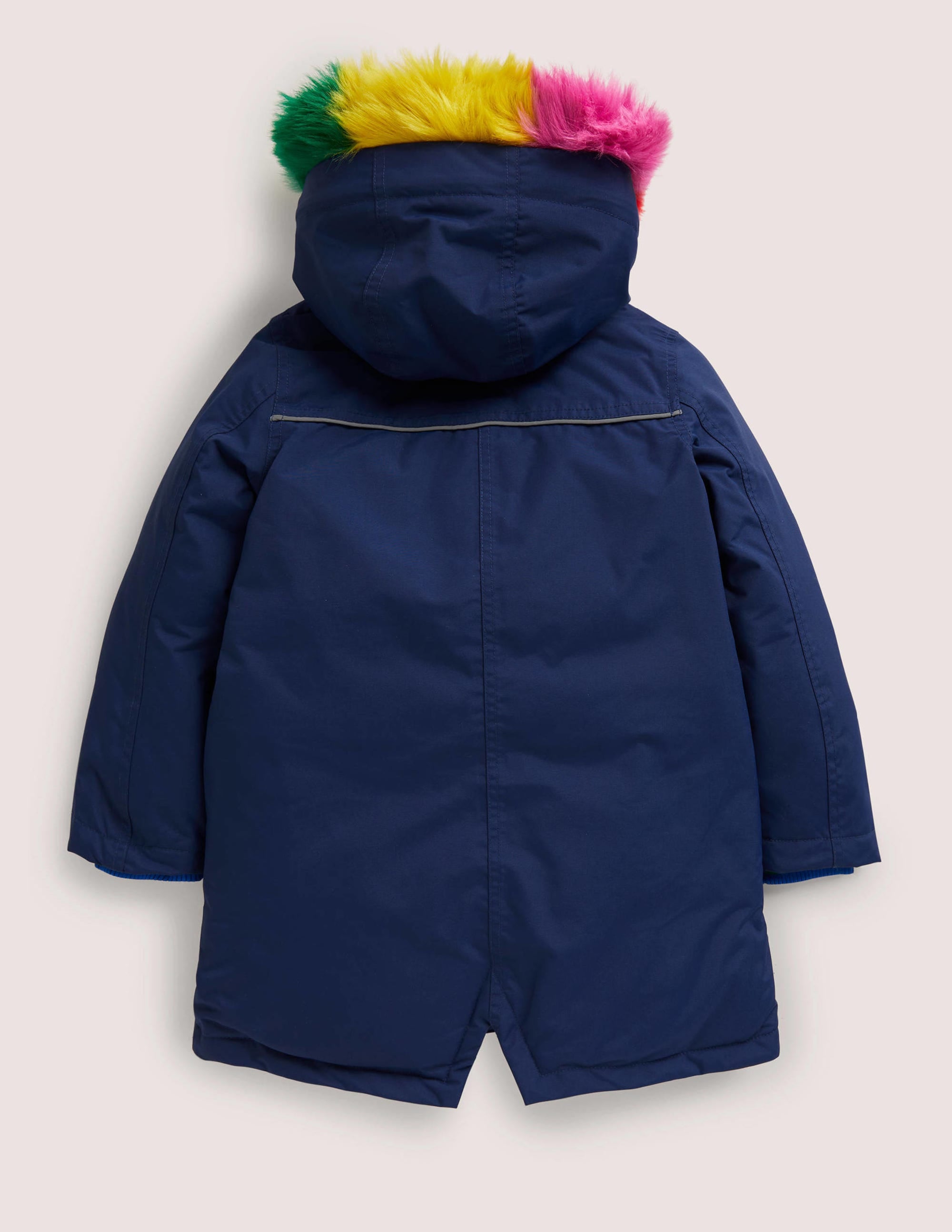 Navy Rainbow Hooded Waterproof Parka-Schuluniform-Navy - Image 2