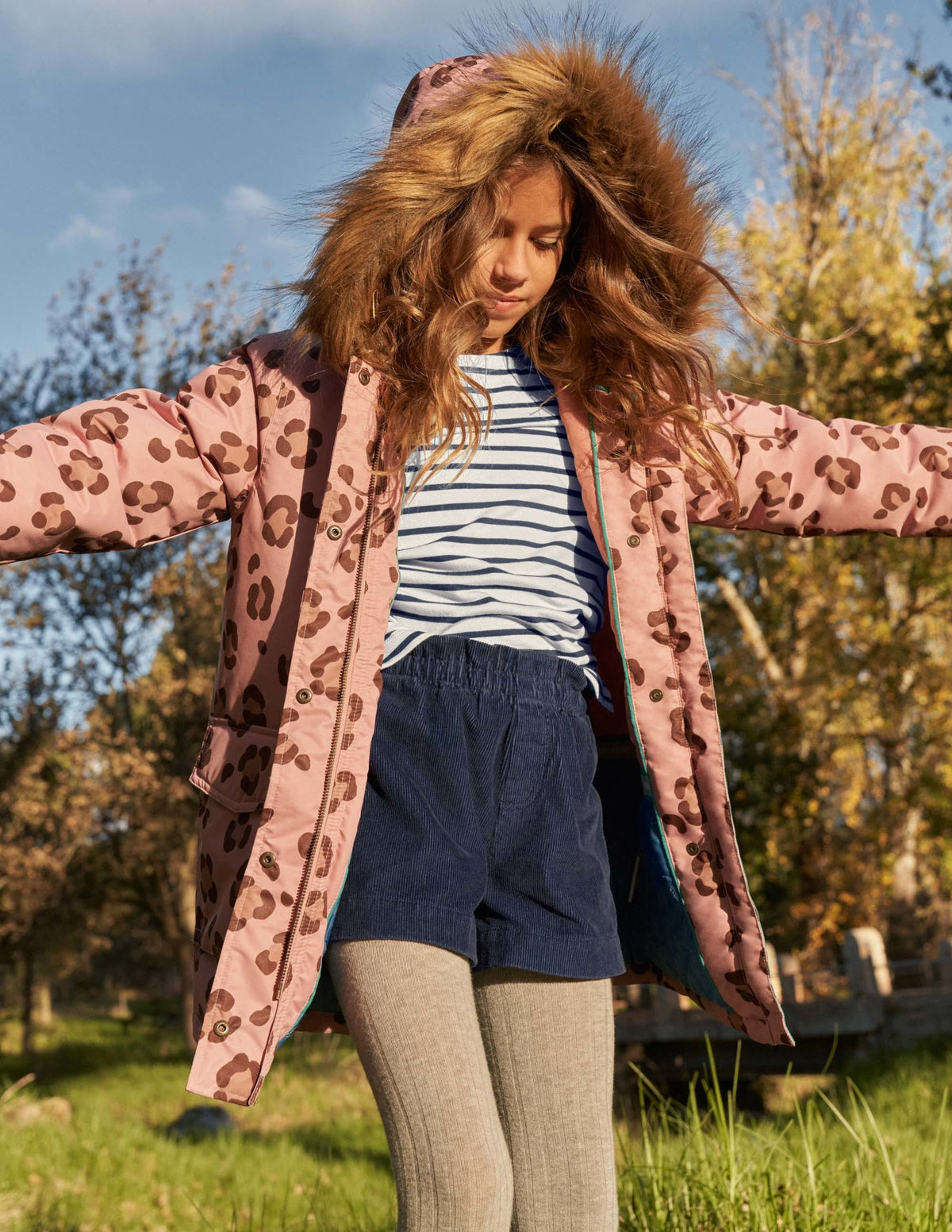Pink Animal Print Waterproof Parka-Mandelblütenrosa, Tiermuster - Image 6