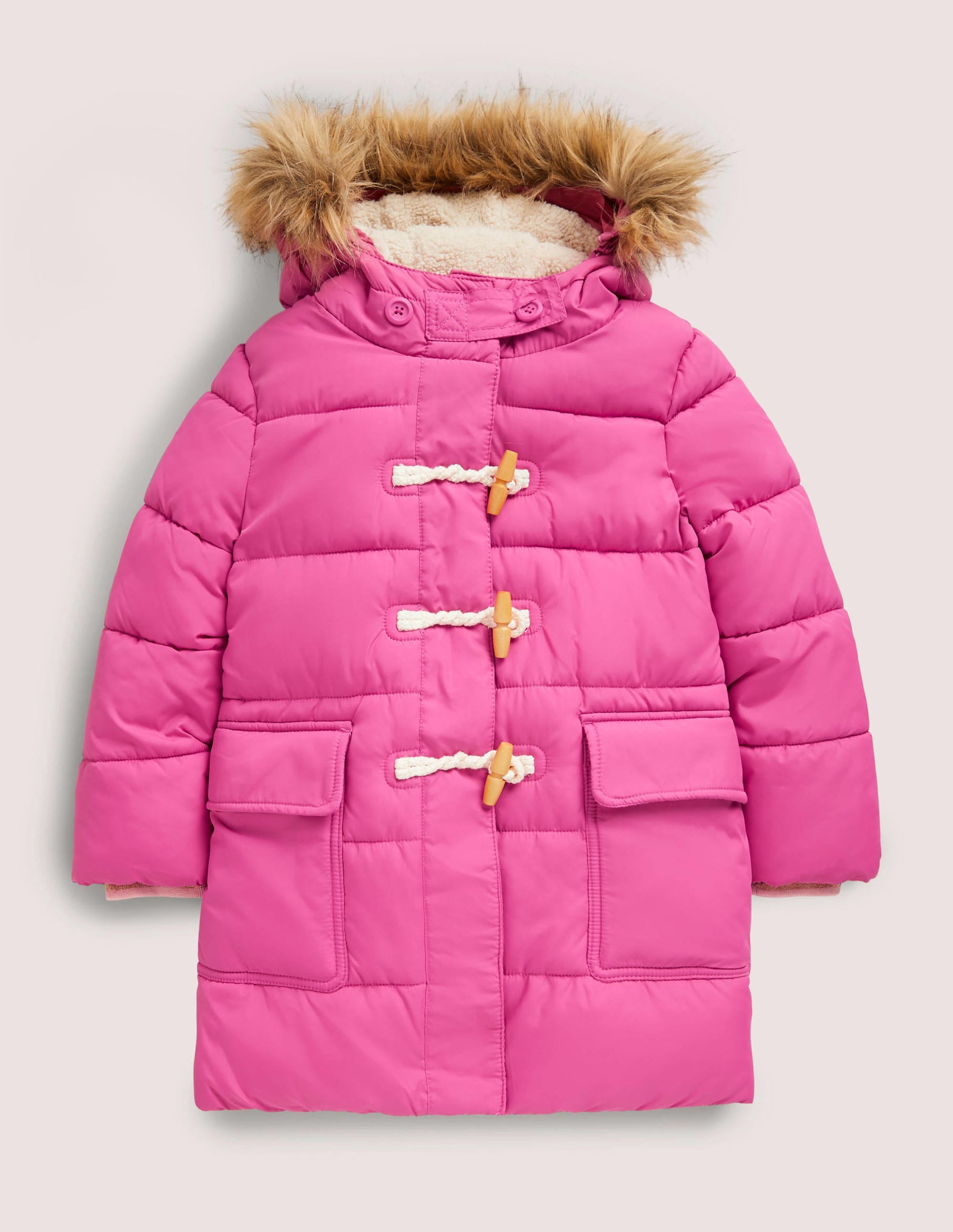 Pink Hooded Puffer Jacket-Rose doux - Image 1