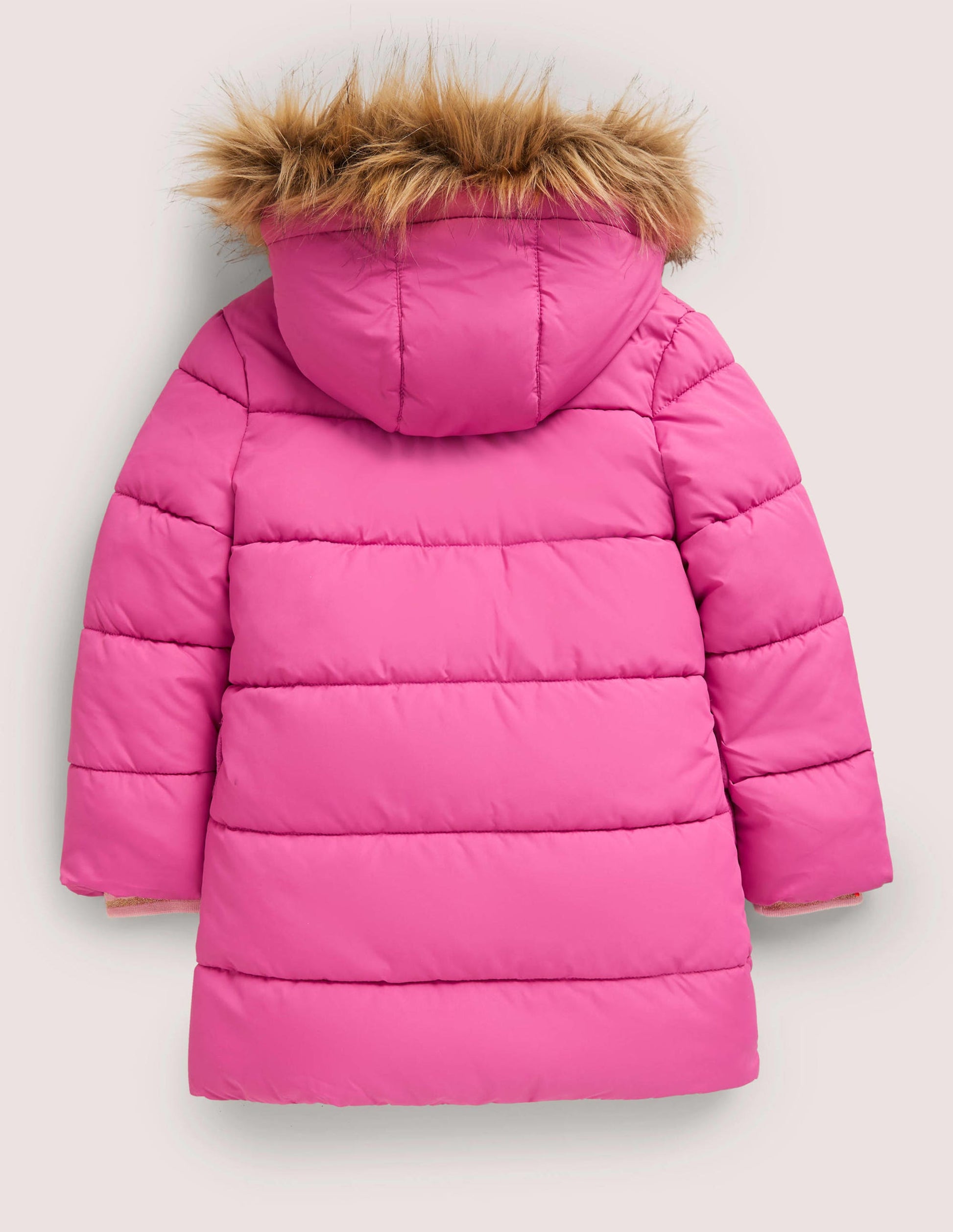 Pink Hooded Puffer Jacket-Rose doux-2