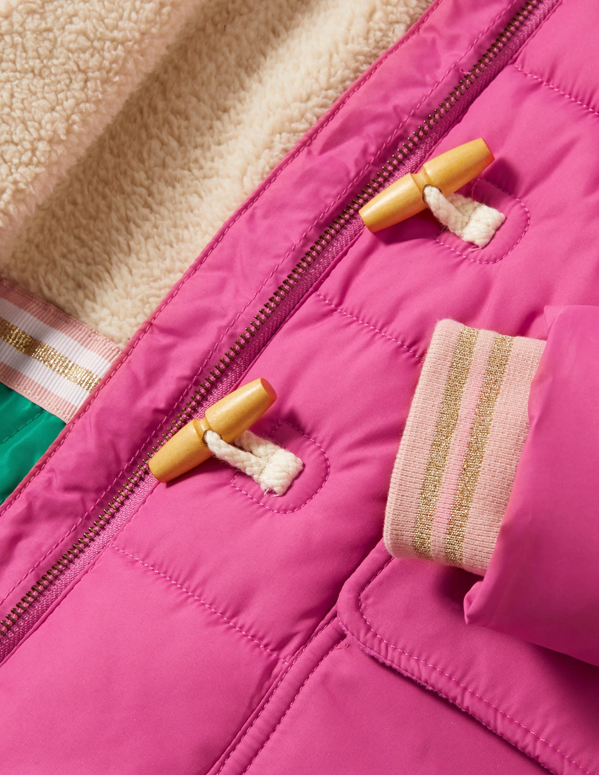Pink Hooded Puffer Jacket-Rose doux - Image 3