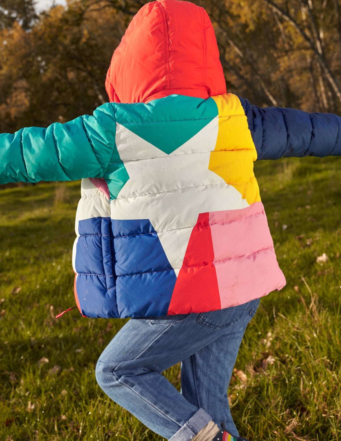 Wasserabweisende wattierte Jacke-Bunt/Blockfarben, Stern