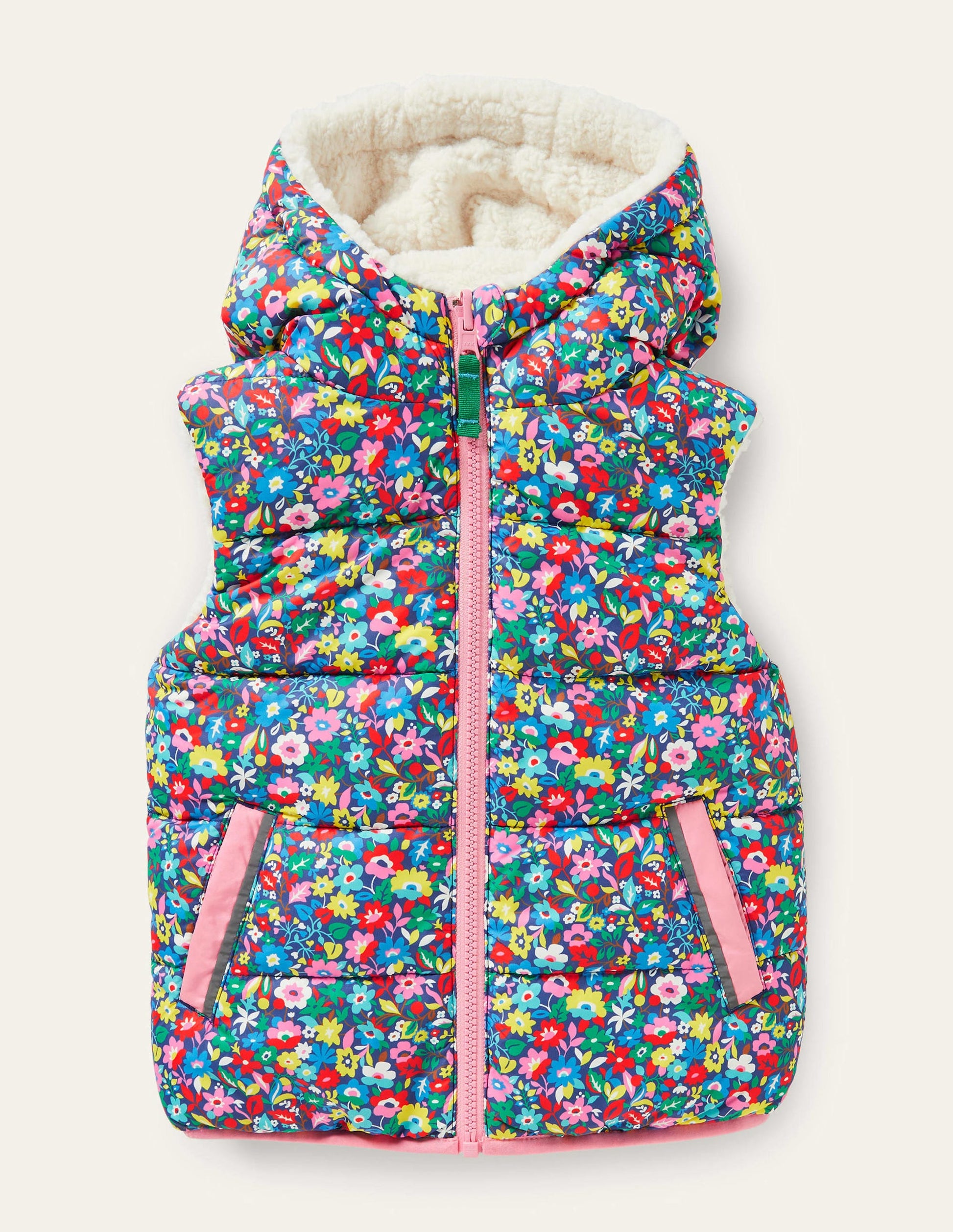 Wendeweste aus Borg-Mix-Bunt, Patchwork-Blumen-4