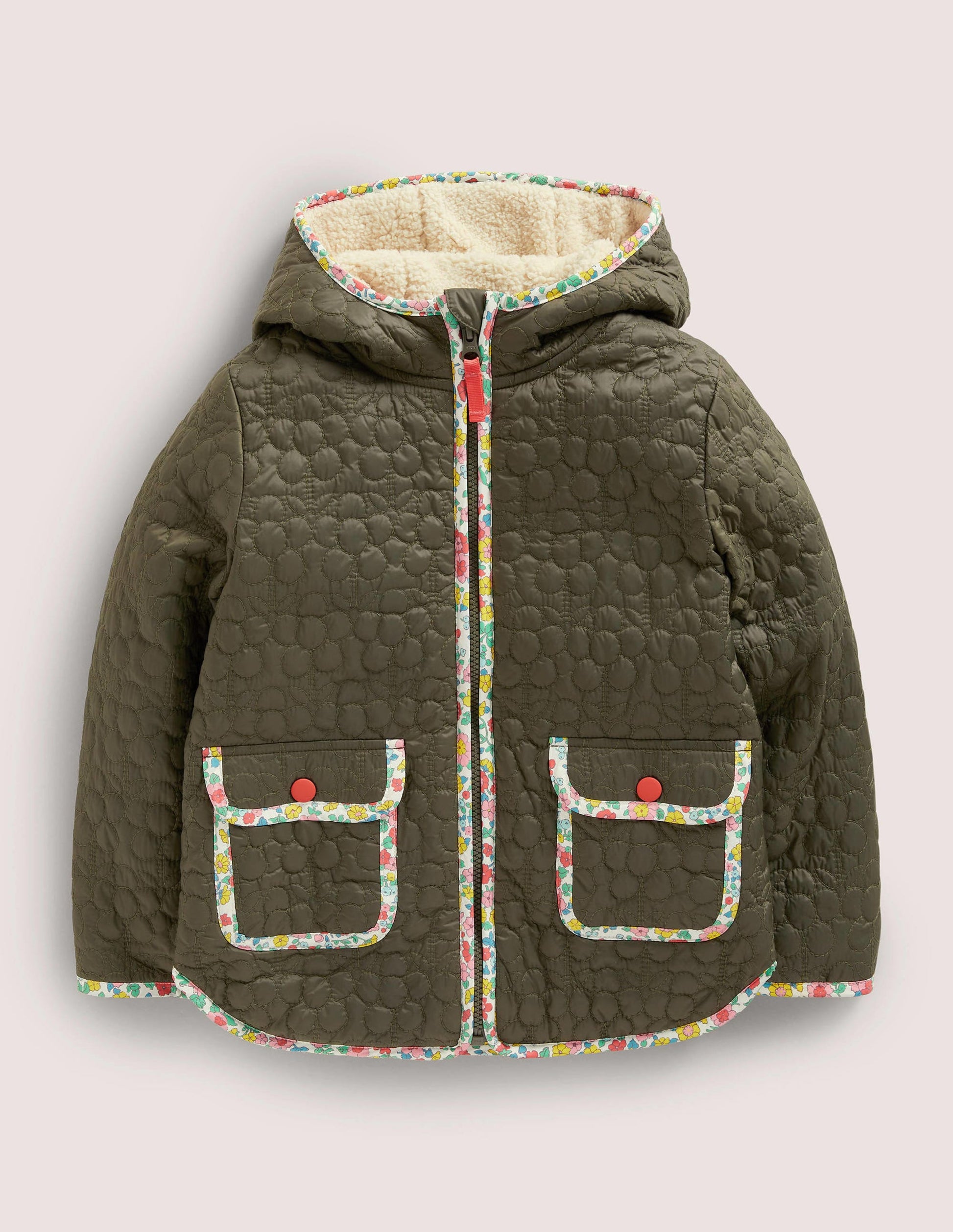 Gesteppte Jacke-Khakigrün-1