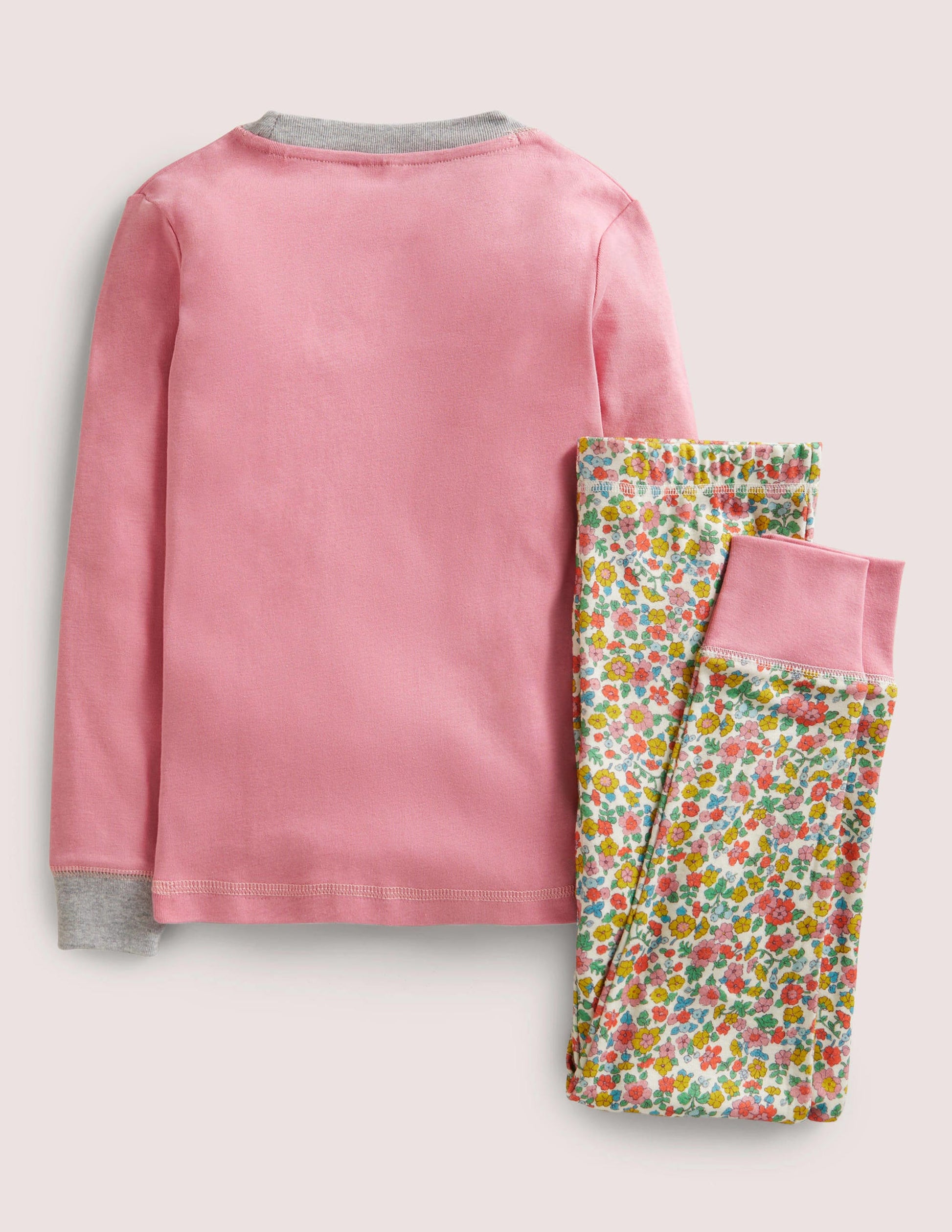 Pyjama long douillet-Lapin lit de fleurs vintage ivoire-2