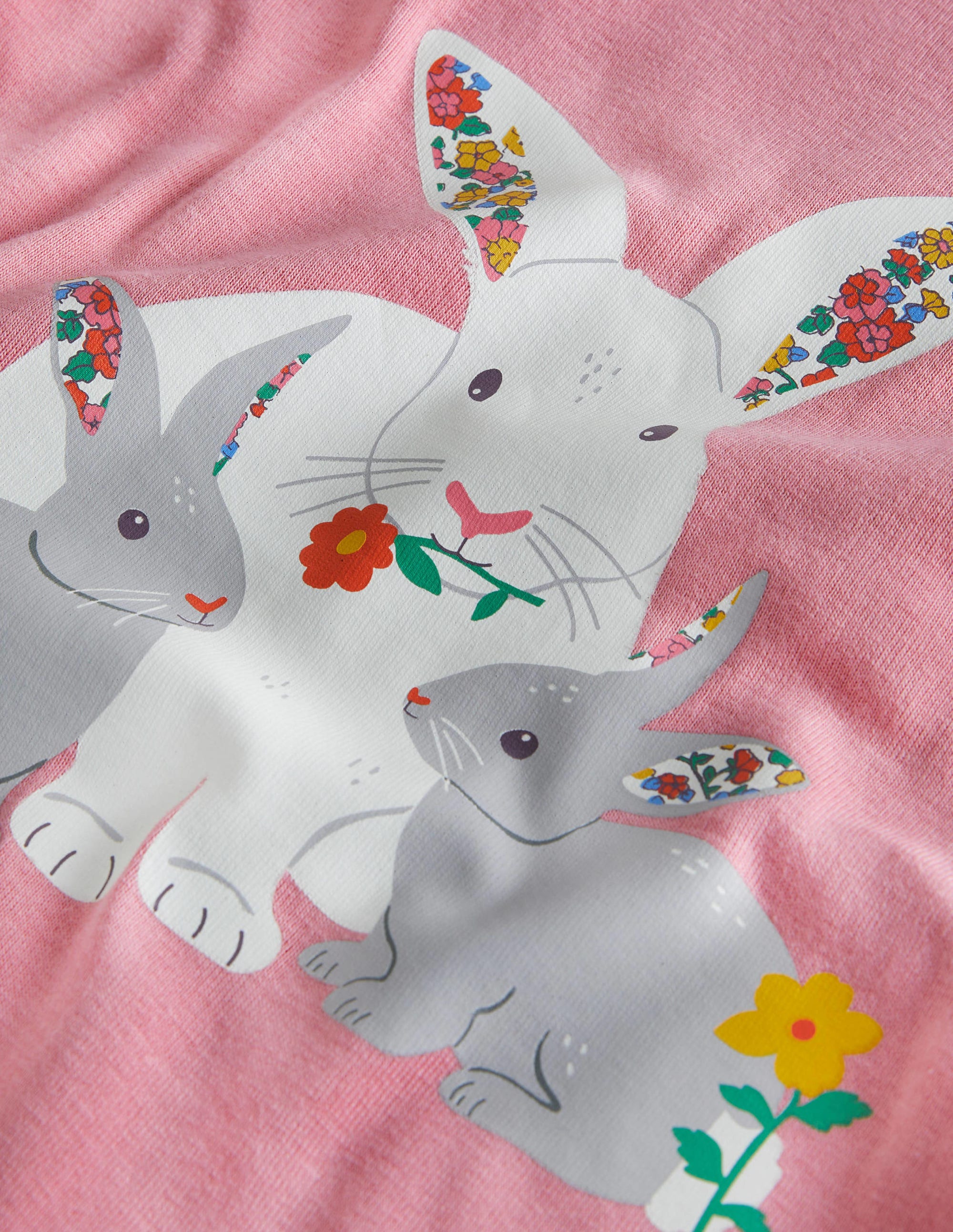 Pyjama long douillet-Lapin lit de fleurs vintage ivoire - Image 3