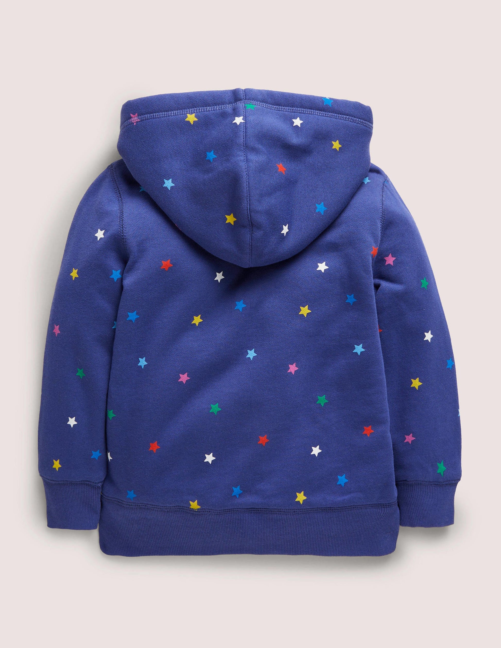 Kapuzenpulli mit Zottelfutter-Segelblau, Konfettitsterne-2