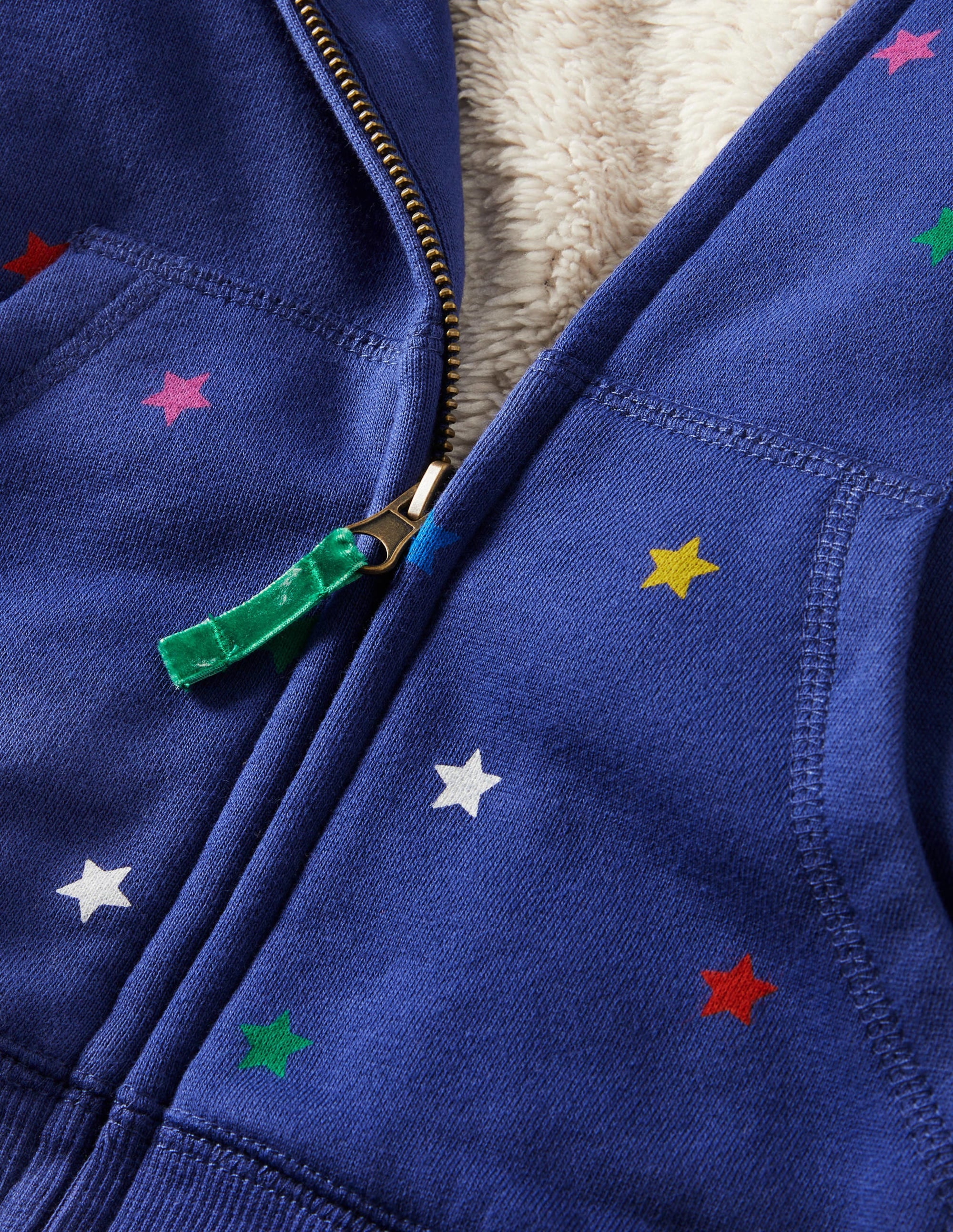 Kapuzenpulli mit Zottelfutter-Segelblau, Konfettitsterne - Image 3
