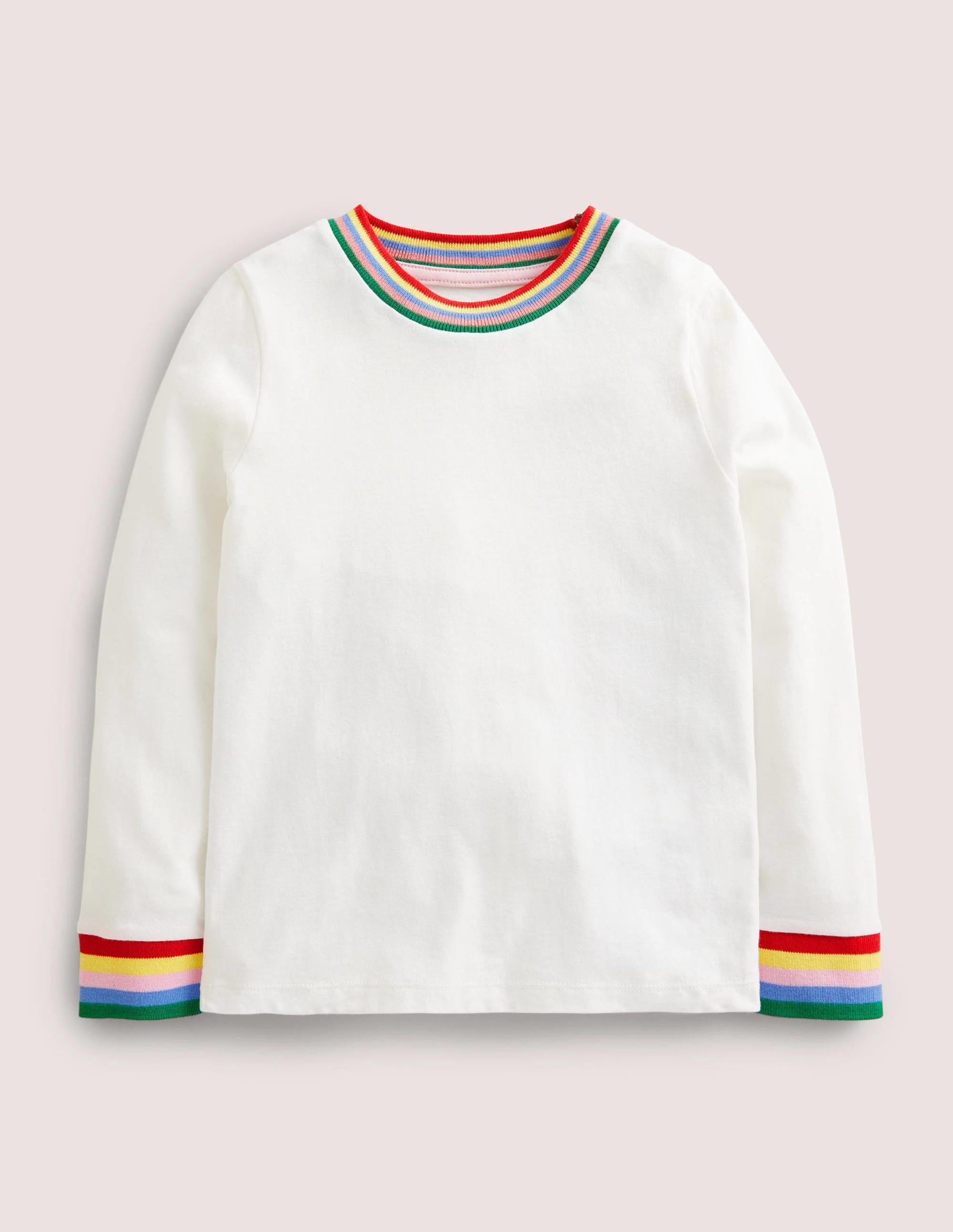 Rainbow Rib Slub T-Shirt-Ivory - Image 1