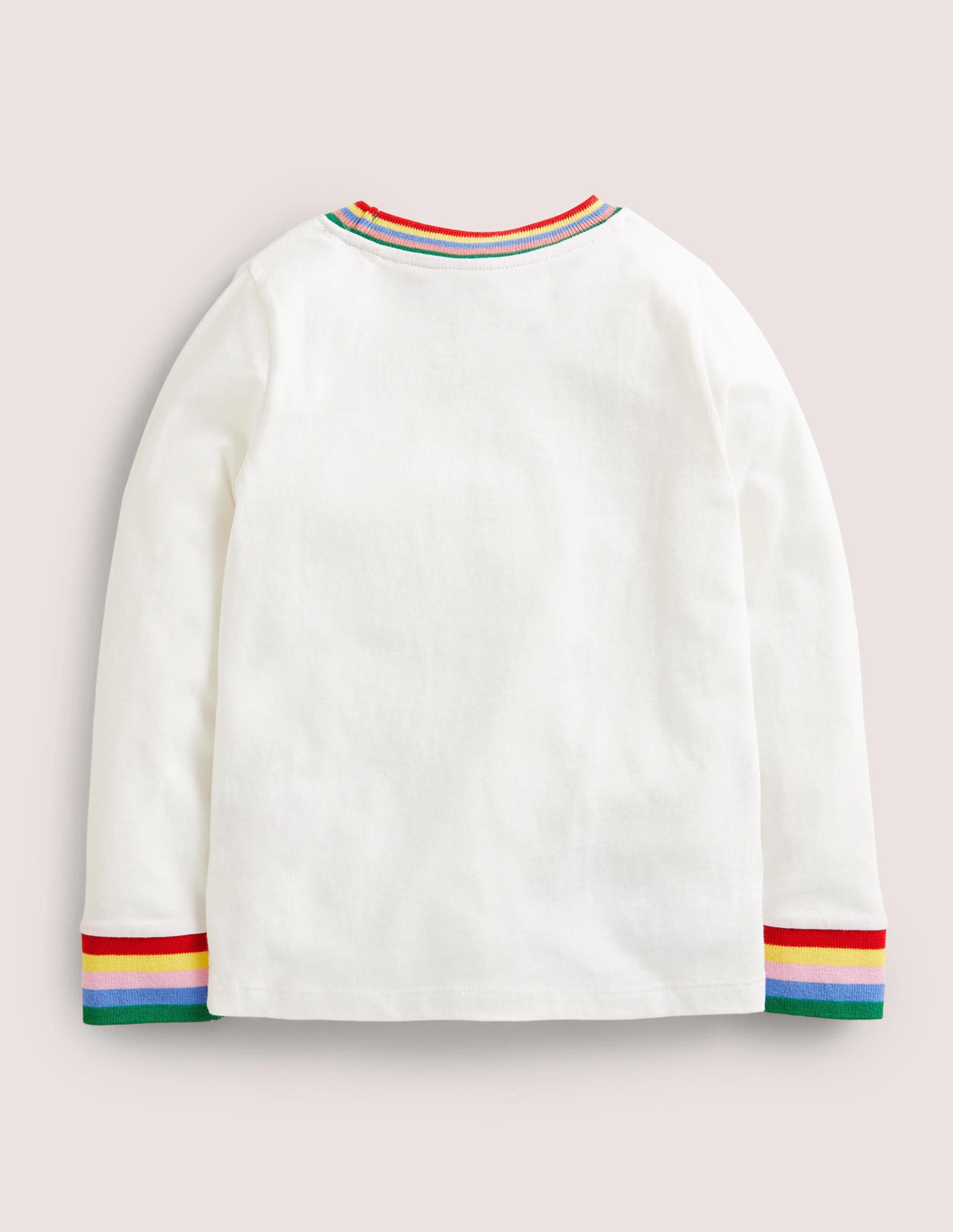 Rainbow Rib Slub T-Shirt-Ivory - Image 2