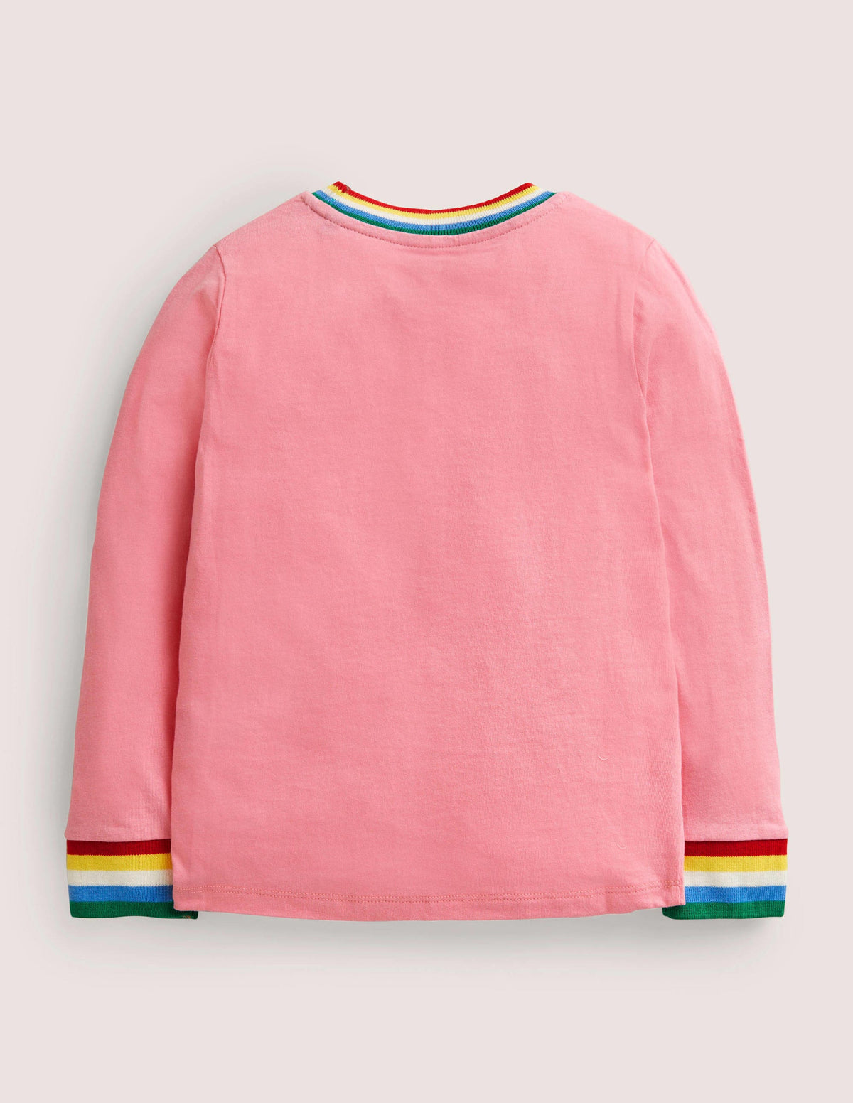 Oberteil aus Flammgarn mit Regenbogen-Rippung-Hellrosa - Image 2