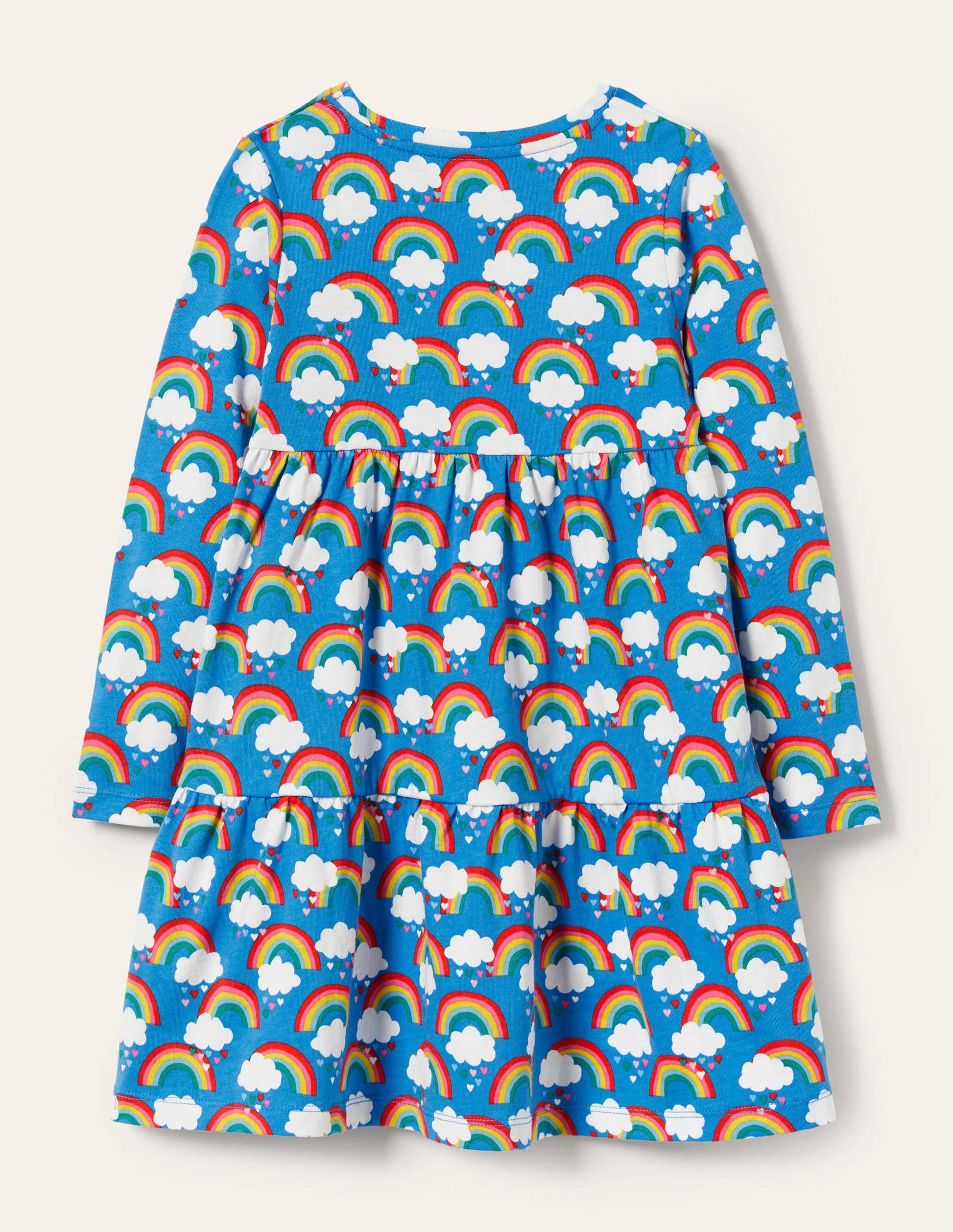 Robe en jersey à volants-Arcs-en-ciel Love bleu marocain-2