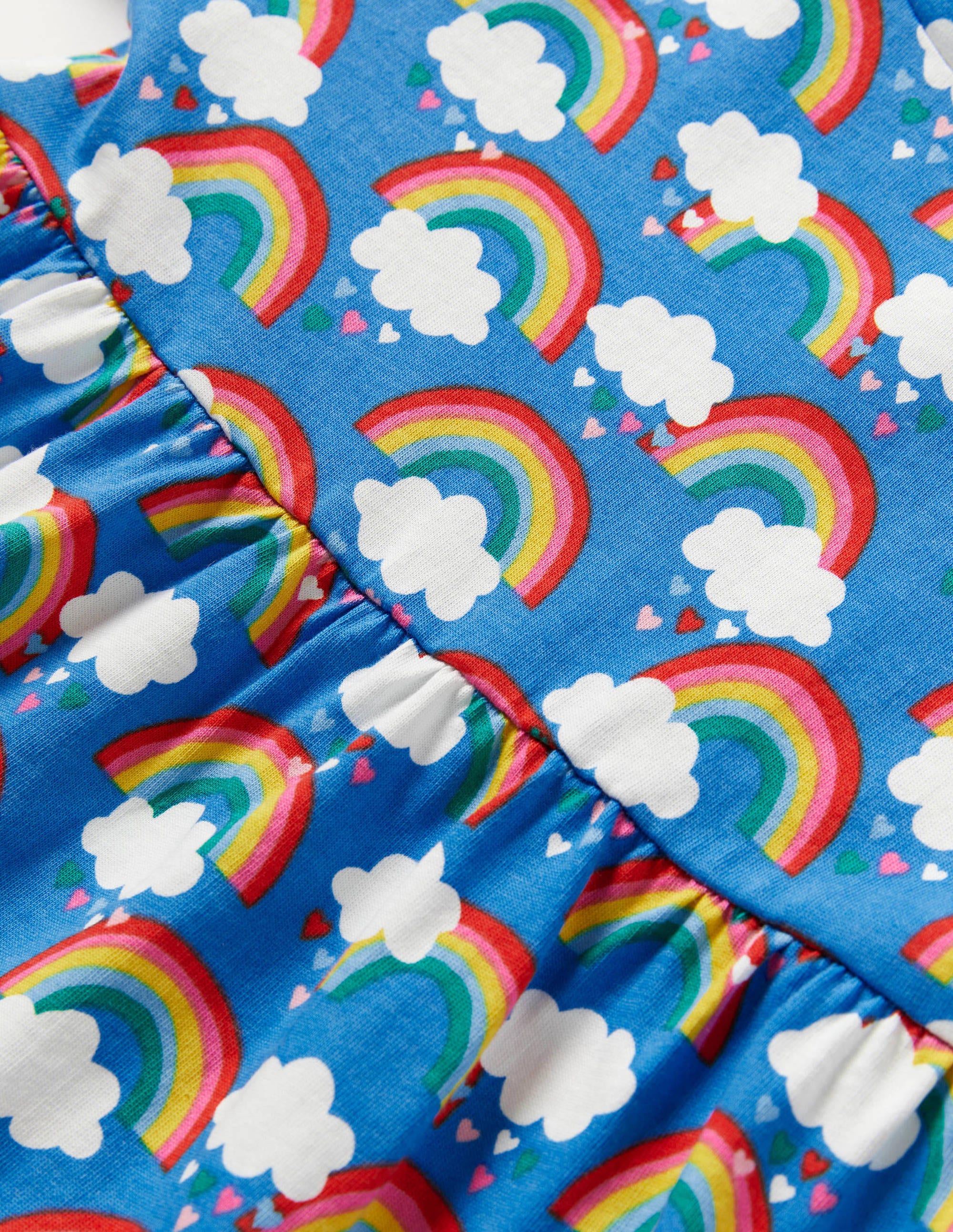 Robe en jersey à volants-Arcs-en-ciel Love bleu marocain - Image 3