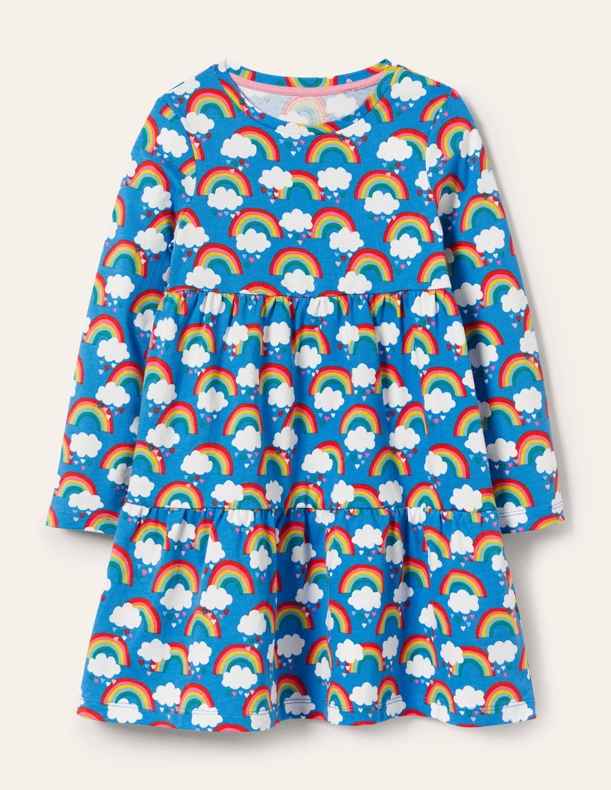 Robe en jersey à volants-Arcs-en-ciel Love bleu marocain - Image 1