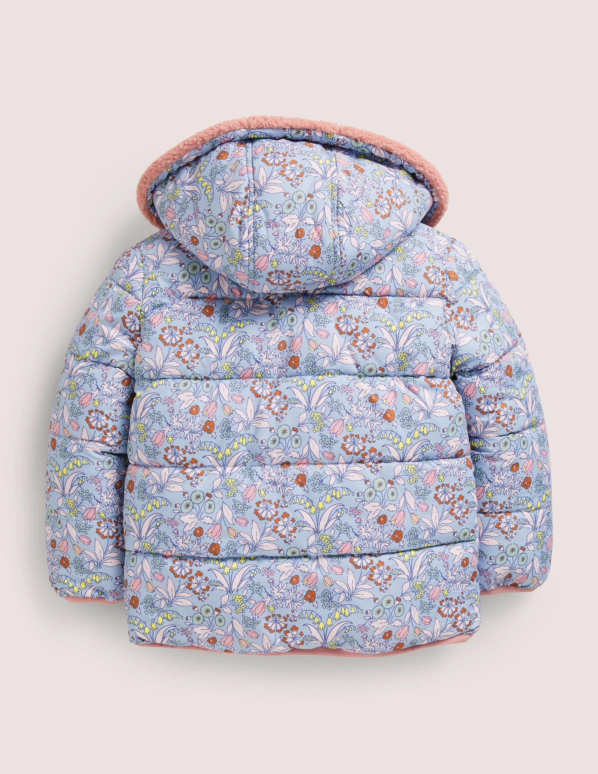 Veste réversible en borg-Motif floral bleu ancien - Image 2
