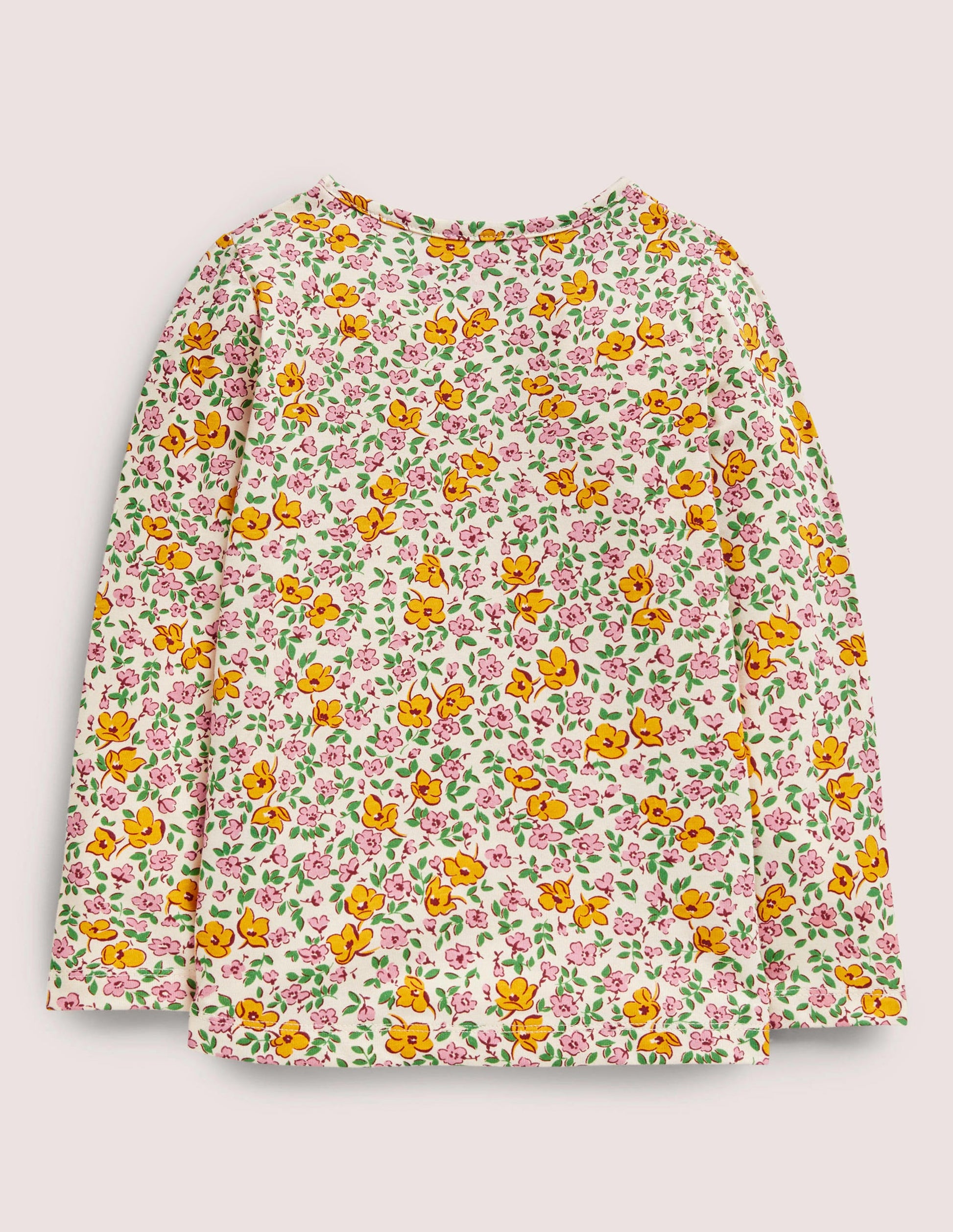 T-shirt à appliqué mouton-Motif floral vintage gousse de vanille-2
