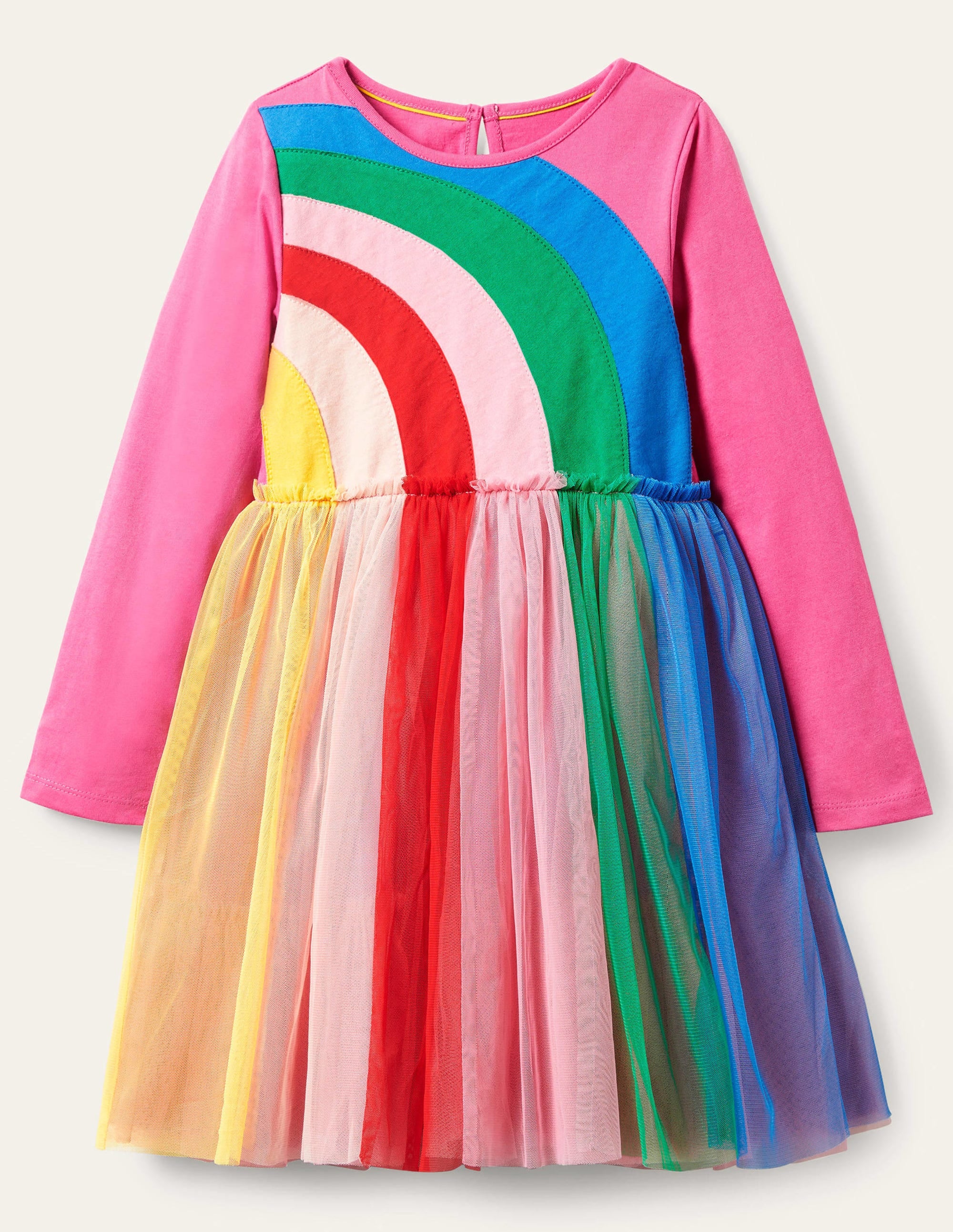 Robe en tulle à motif arc-en-ciel-Arc-en-ciel rose bonheur - Image 1