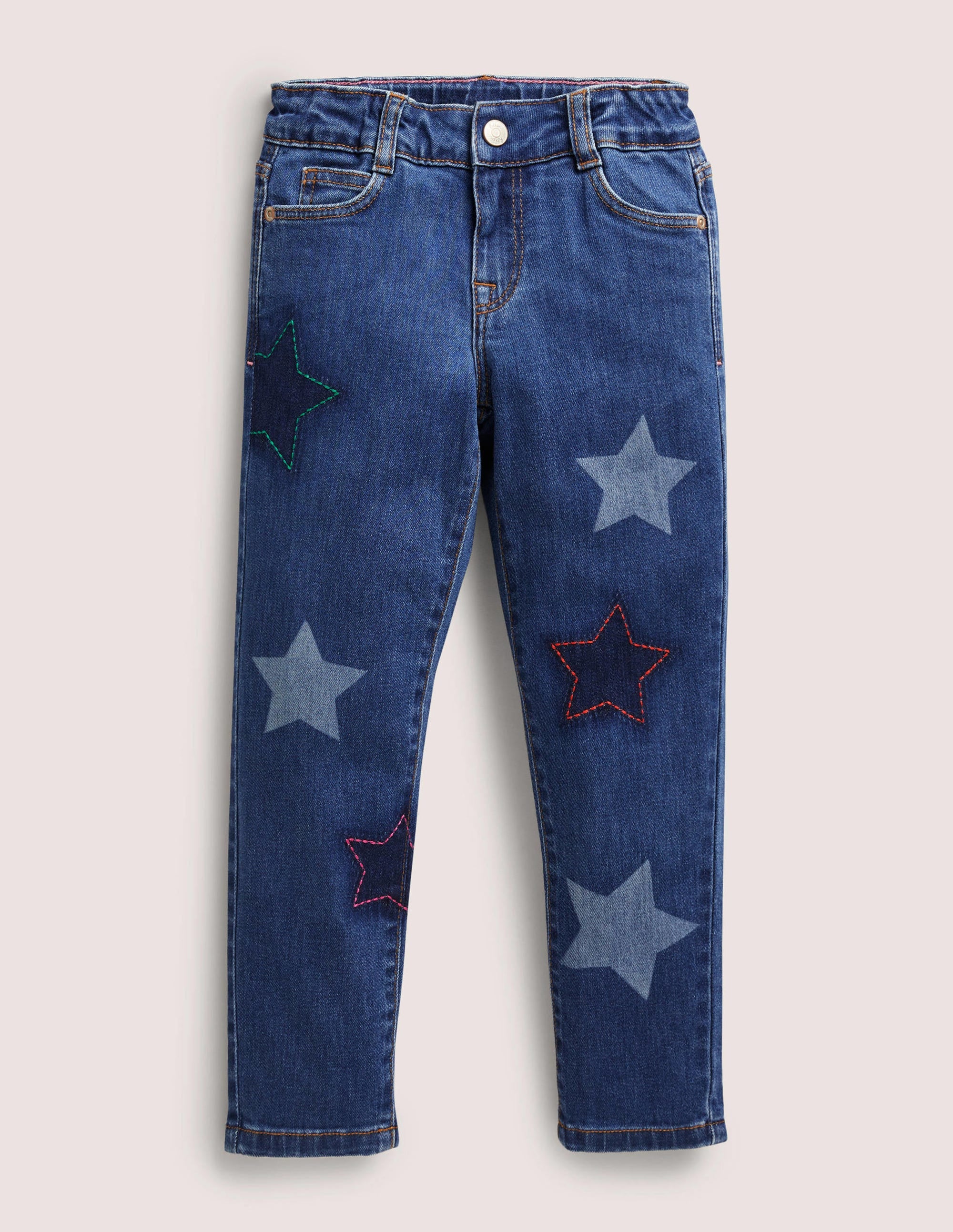 Girlfriend-Jeans-Mittleres Vintageblau, Stern - Image 1
