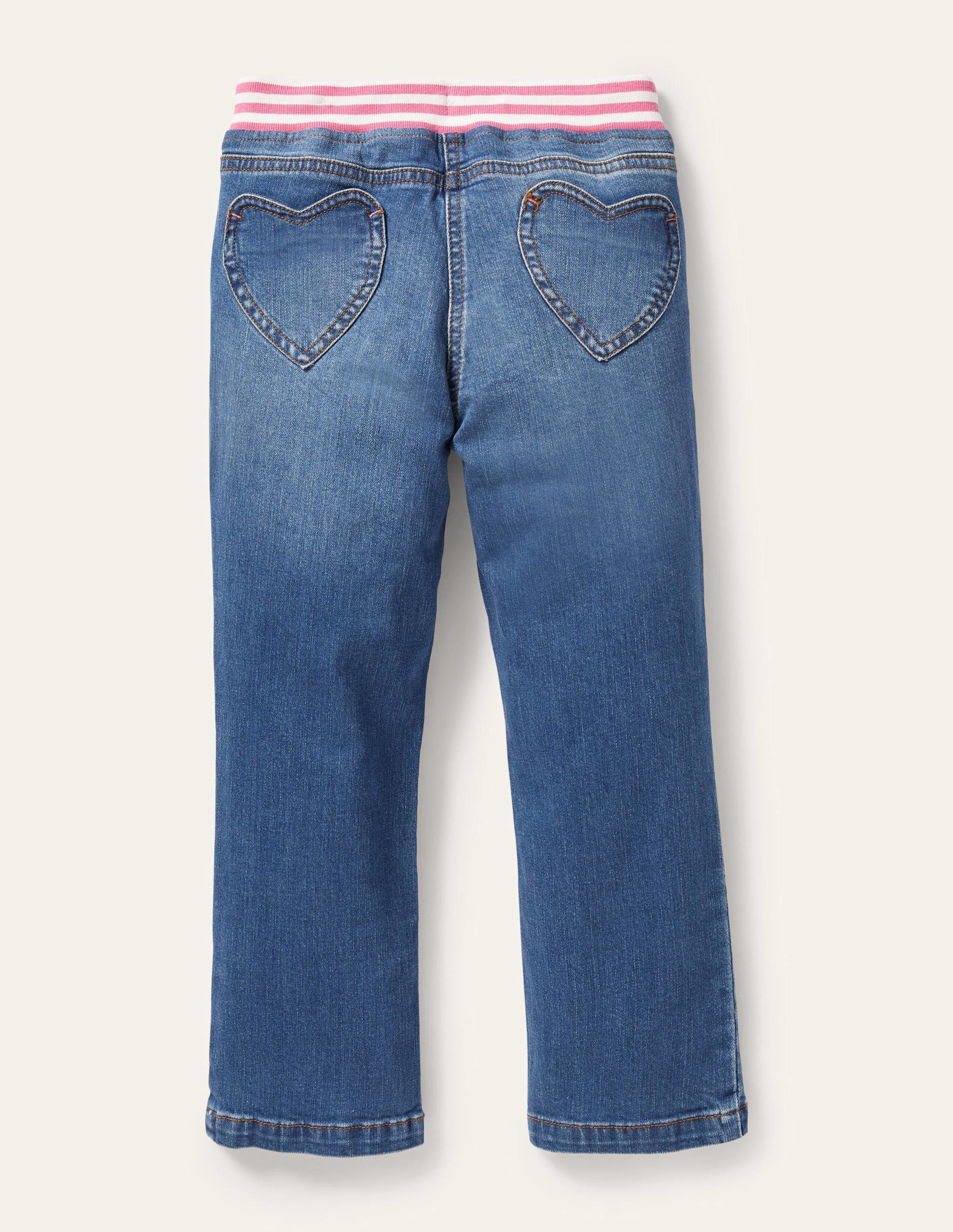 Heart Patch Jeans-Mid Vintage Denim - Image 2