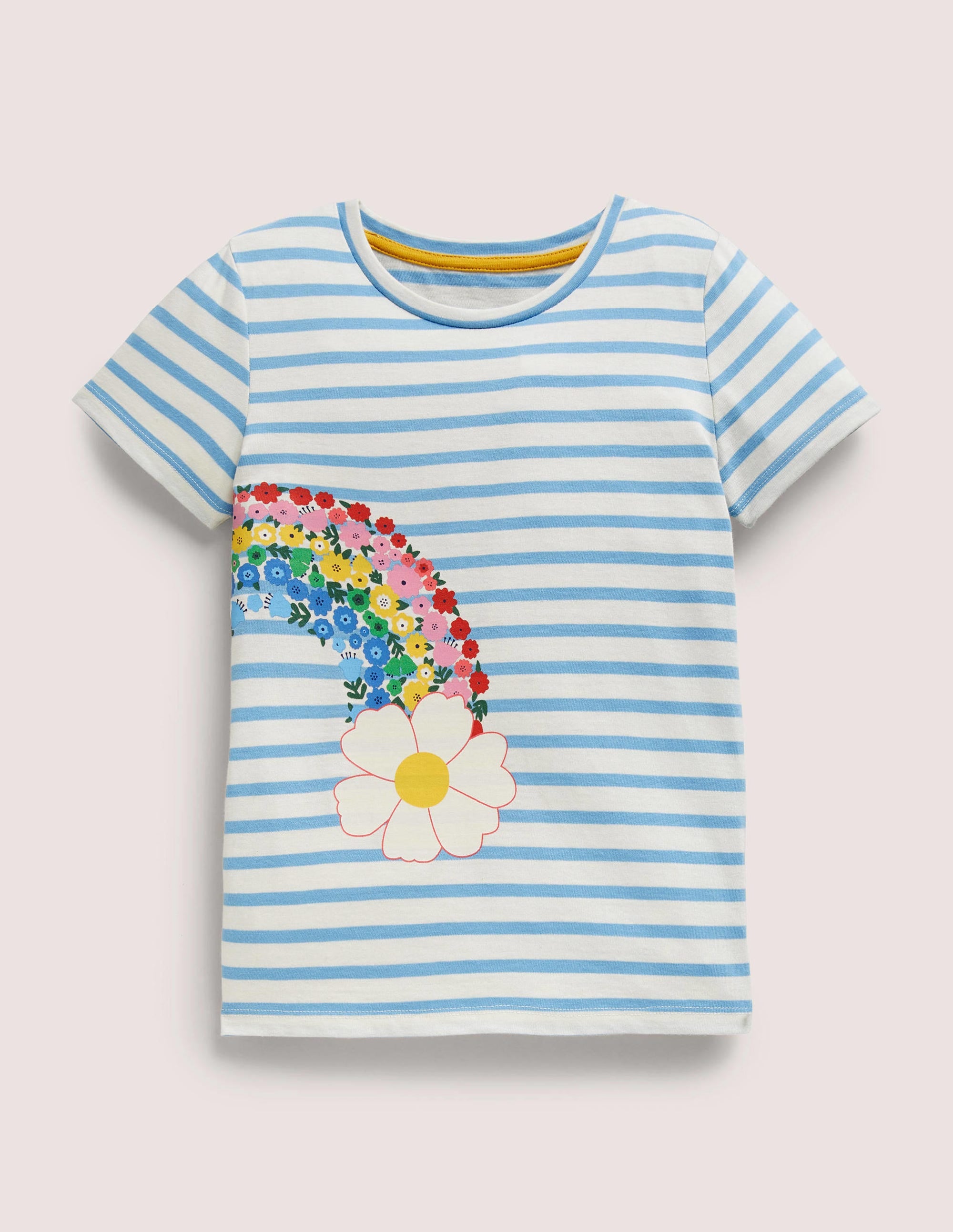 T-shirt à imprimé graphique-Arc-en-ciel ivoire/bleu tribord - Image 1