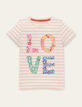 Graphic Printed T-shirt-Provence Pink/Ivory Love
