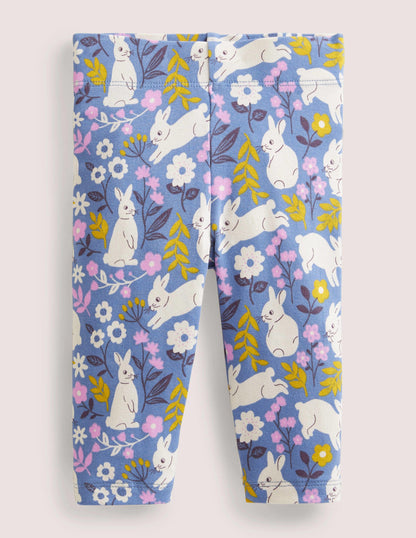 Baby-Leggings-Rivierablau, Häschen im Feld-1