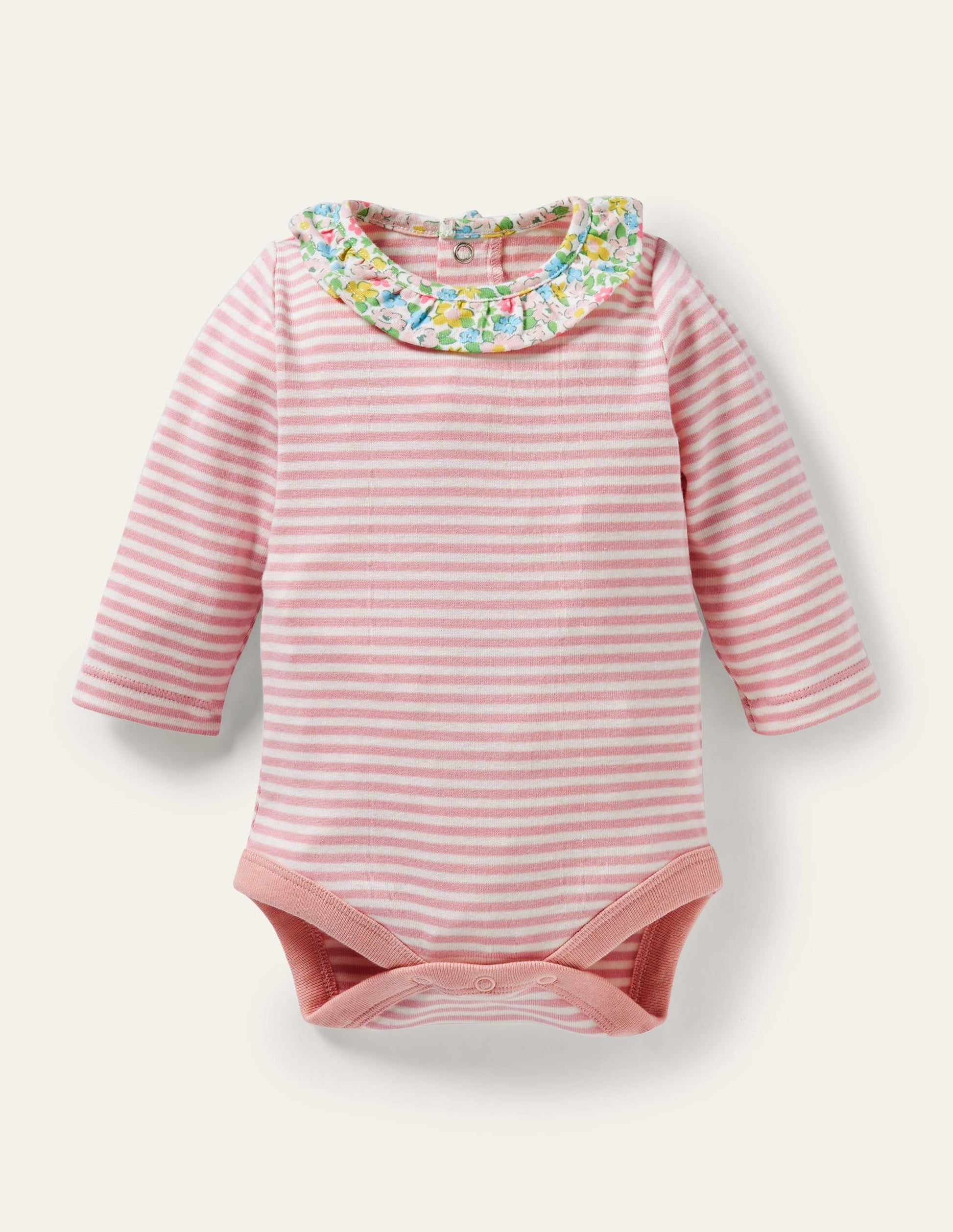 Ensemble bio GOTS avec salopette-Motif Spring Floral aigue-marine-4