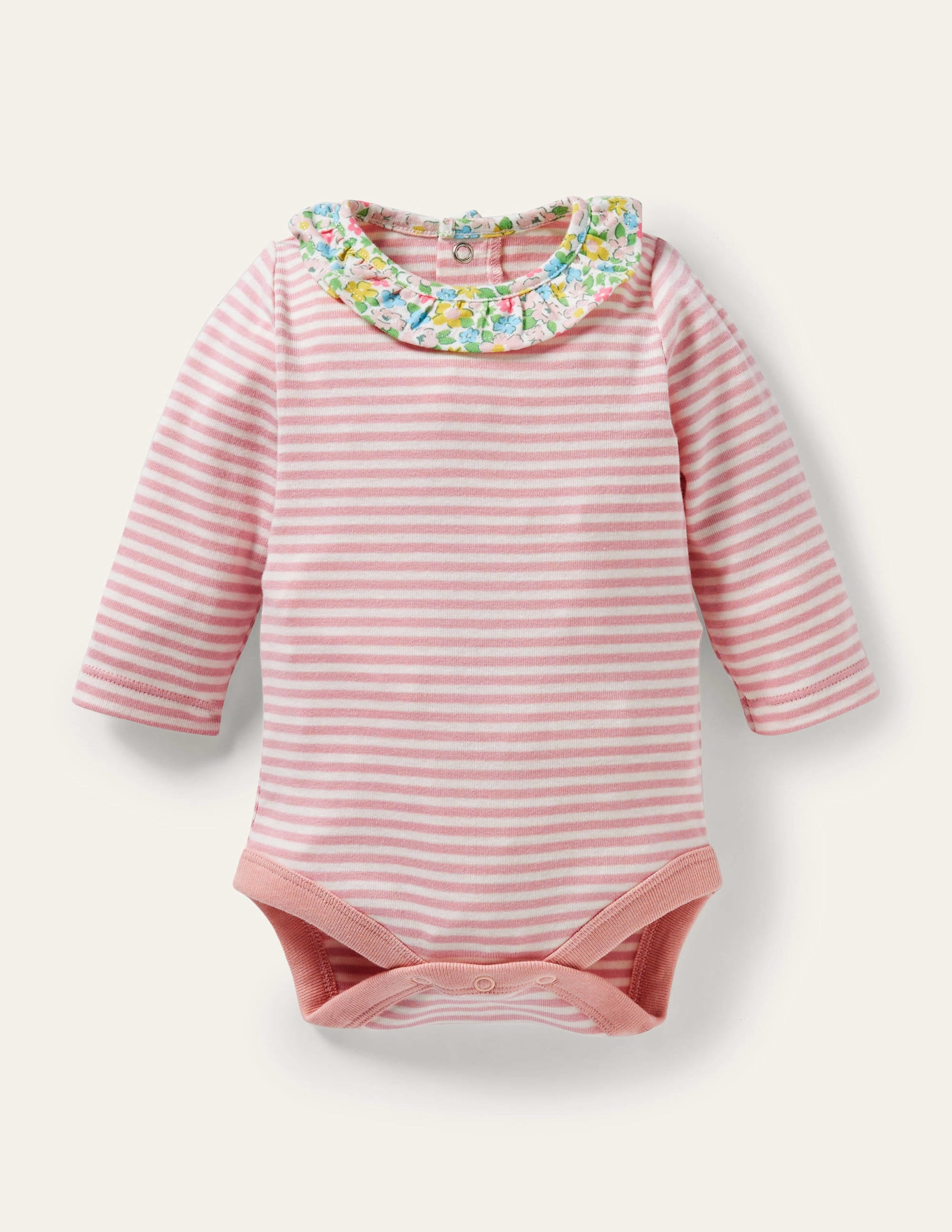 Ensemble bio GOTS avec salopette-Motif Spring Floral aigue-marine - Image 4