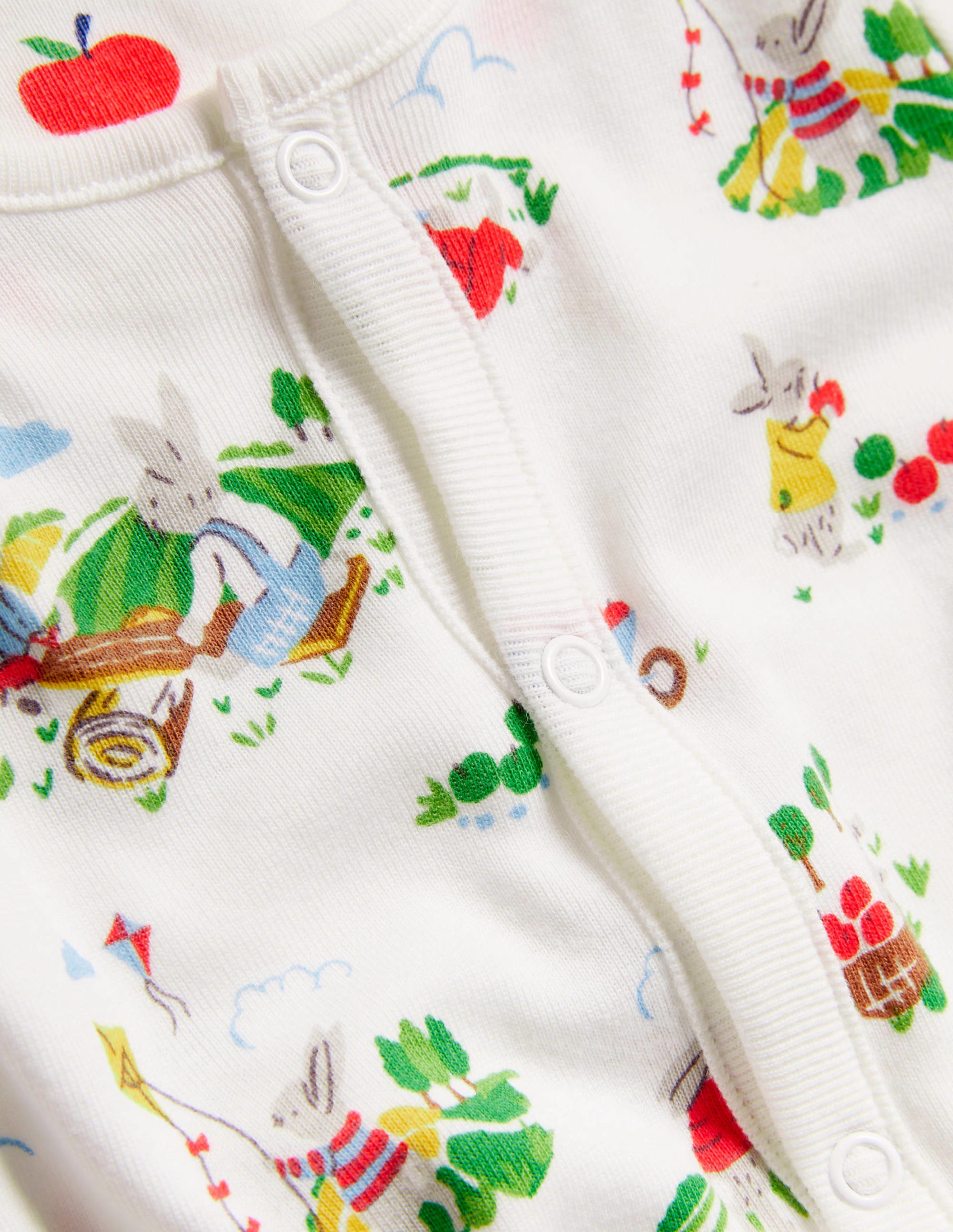 GOTS Organic 2 Pack Sleepsuit-Ivory Daydreaming Bunny - Image 3