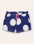Towelling Shorts-Blue Wave Jumbo Spot