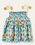 Top à smocks noué aux épaules-Motif Happy Ditsy Floral multi