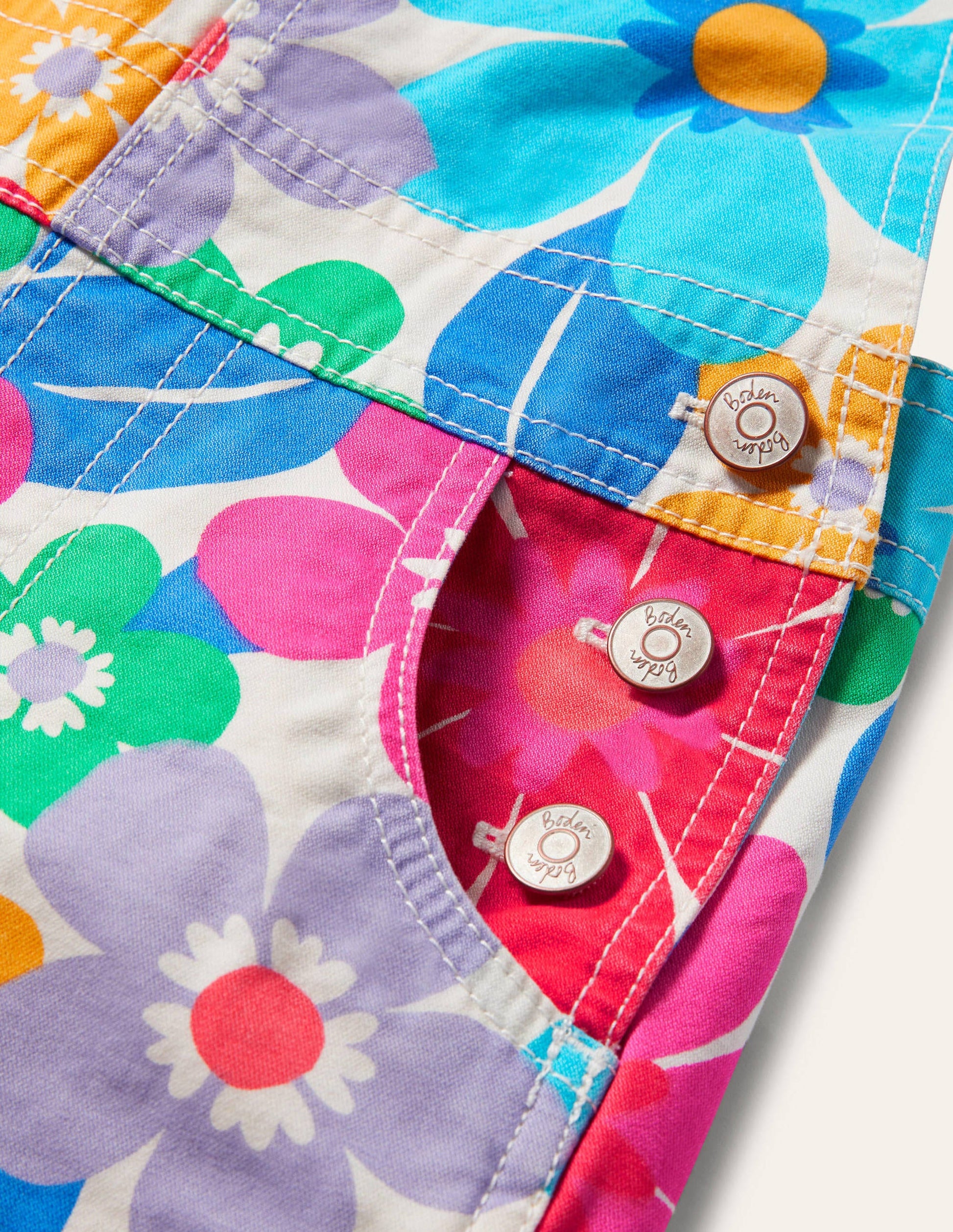 Salopette courte fun-Motif floral multi-3